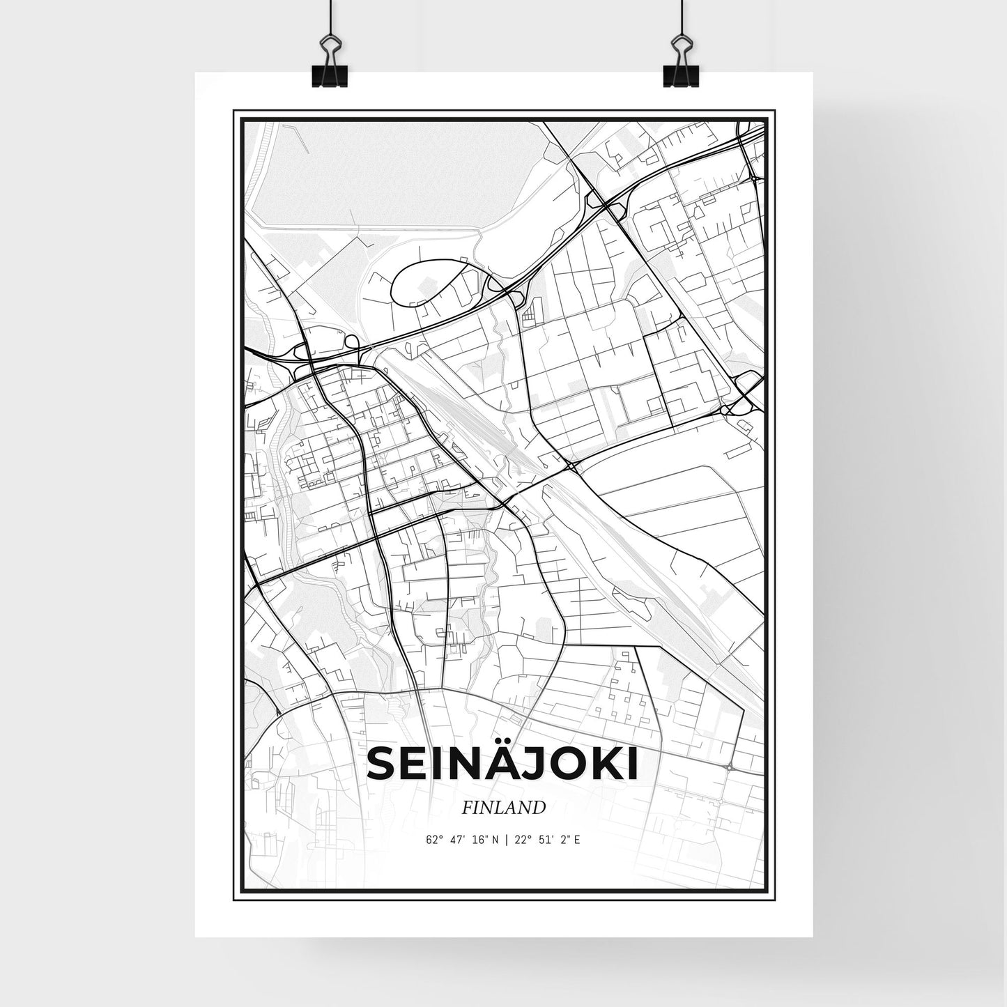 Seinäjoki Finland - Premium City Map Poster