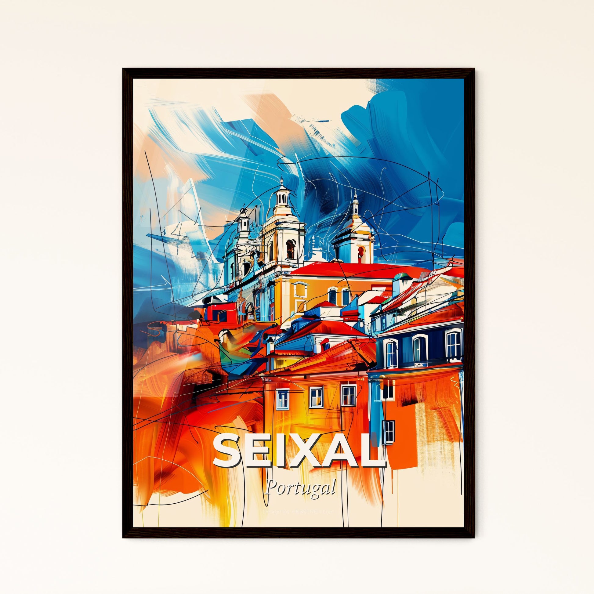 Vibrant Seixal, Portugal - A Painting Of A Building