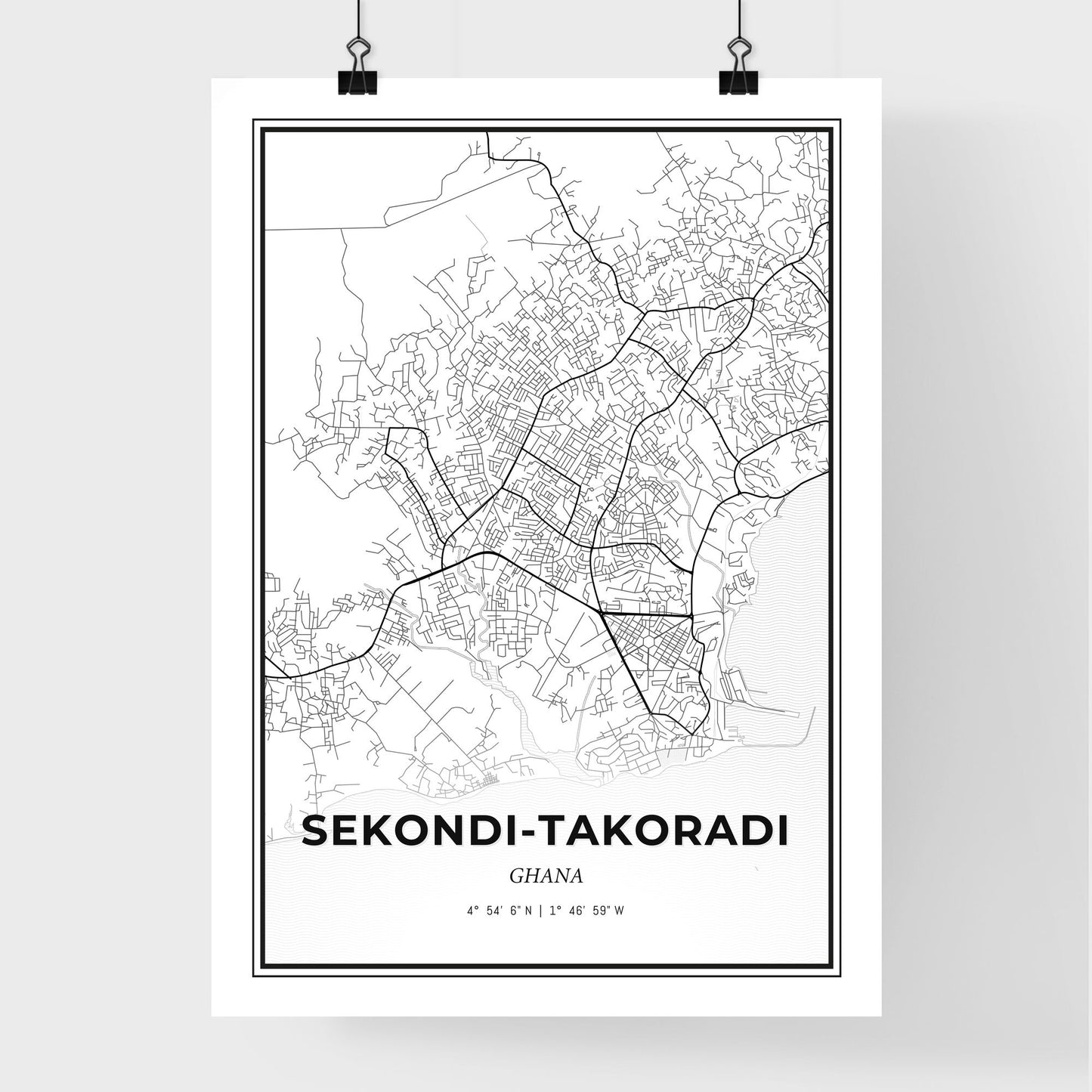 Sekondi-Takoradi Ghana - Premium City Map Poster