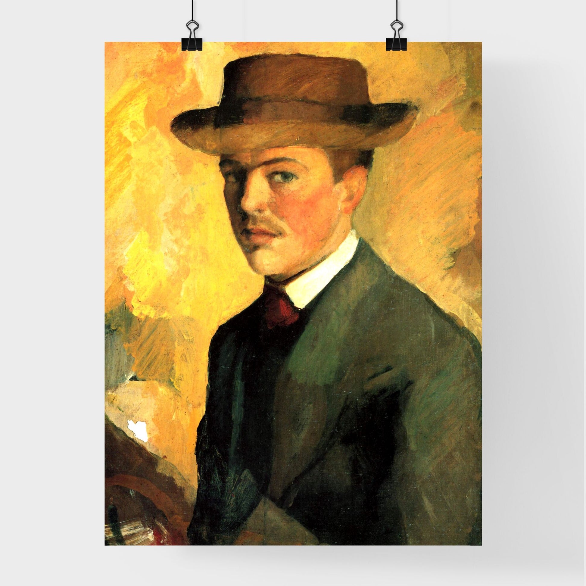 Selbstporträt mit Hut by August Macke Poster