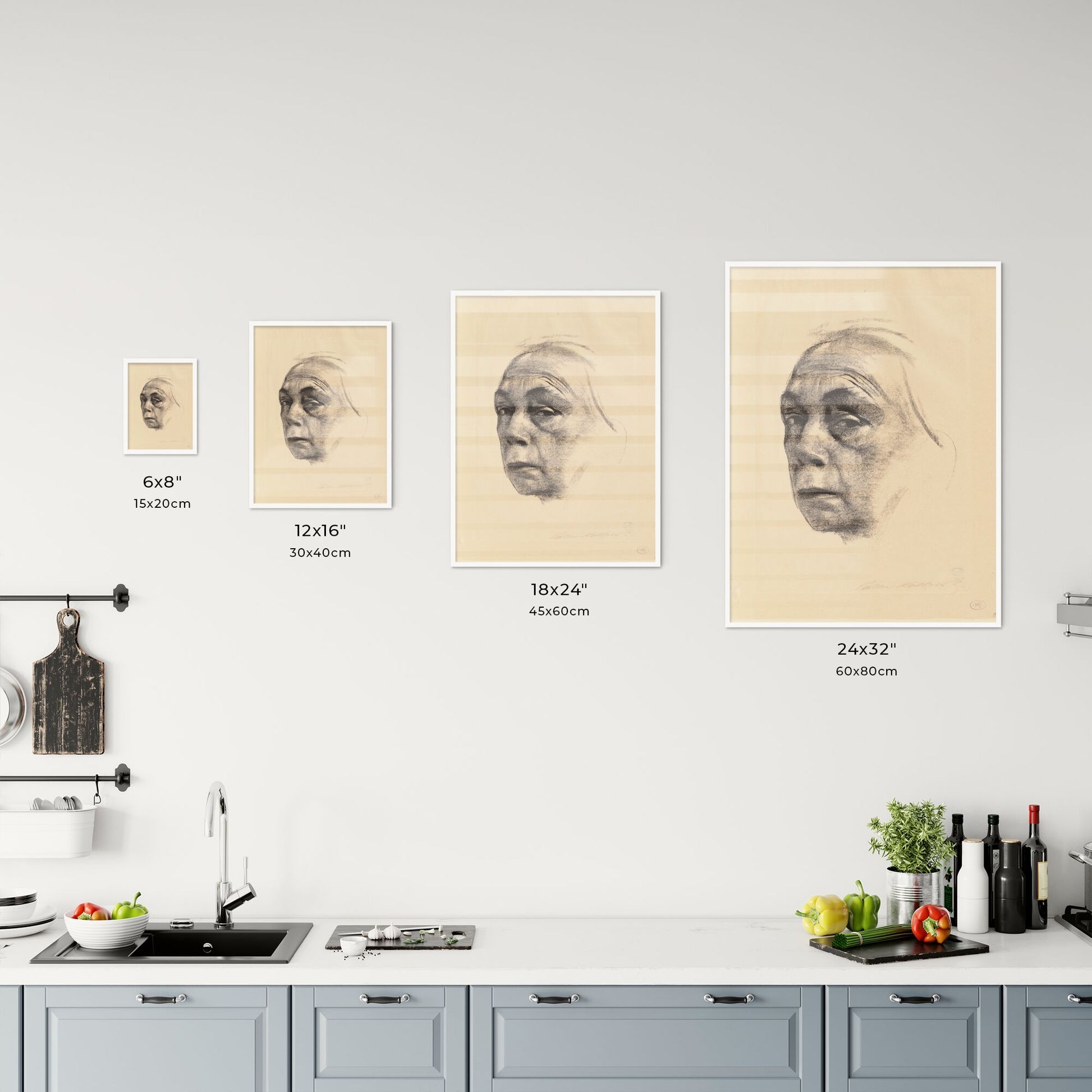 Self-Portrait by Käthe Kollwitz Size Chart