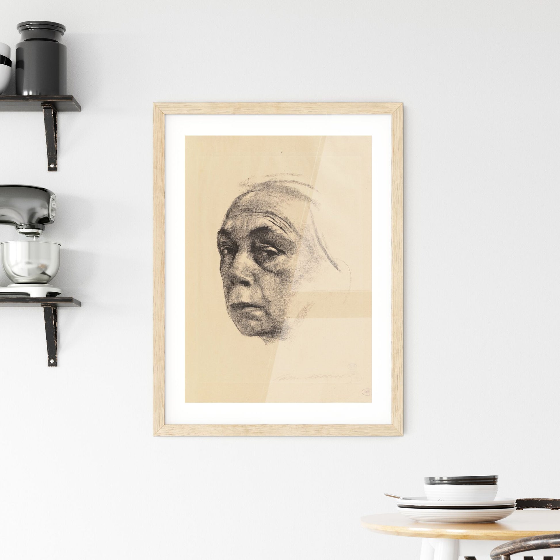 Framed Print of Self-Portrait by Käthe Kollwitz