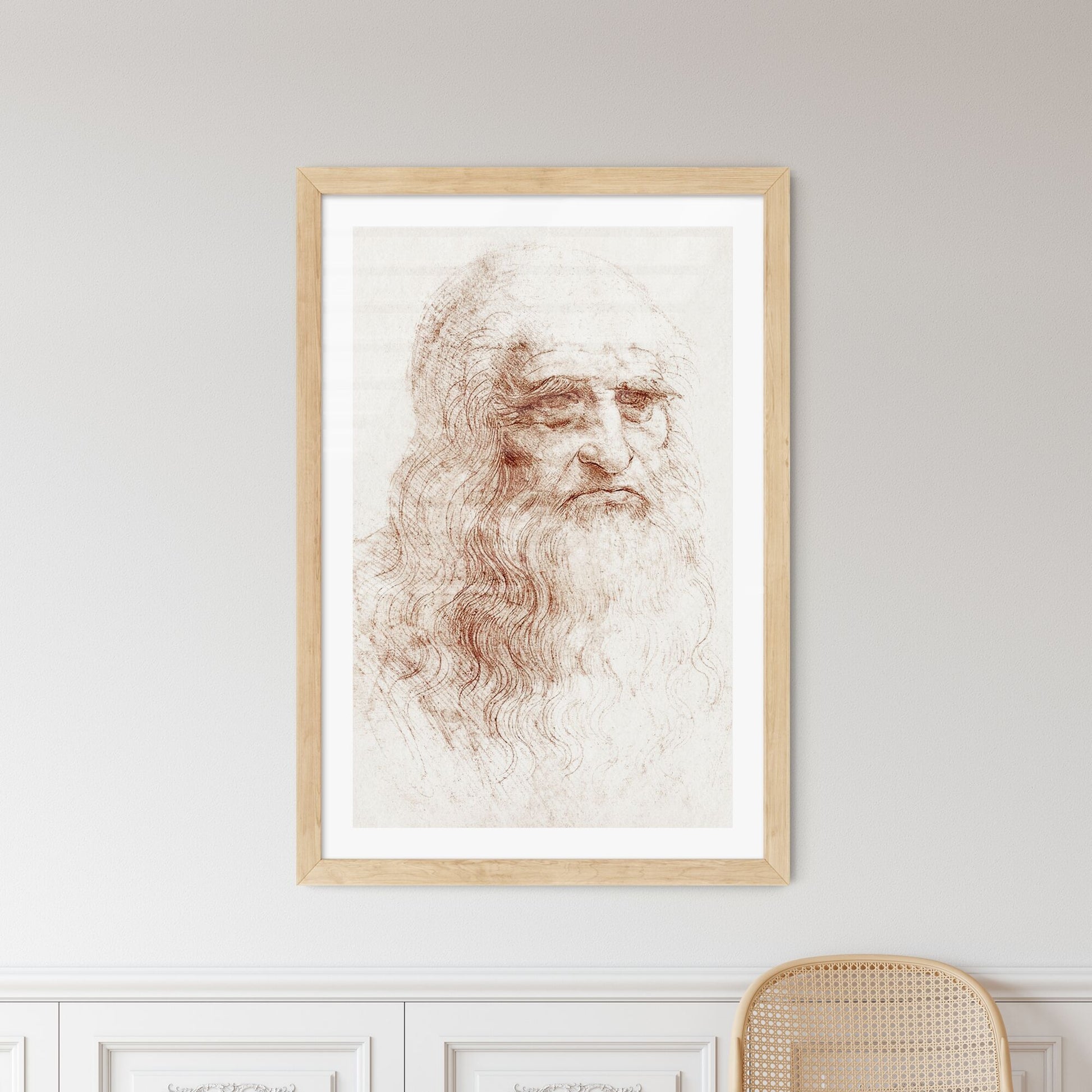 Framed Print of Self-portrait by Leonardo da Vinci