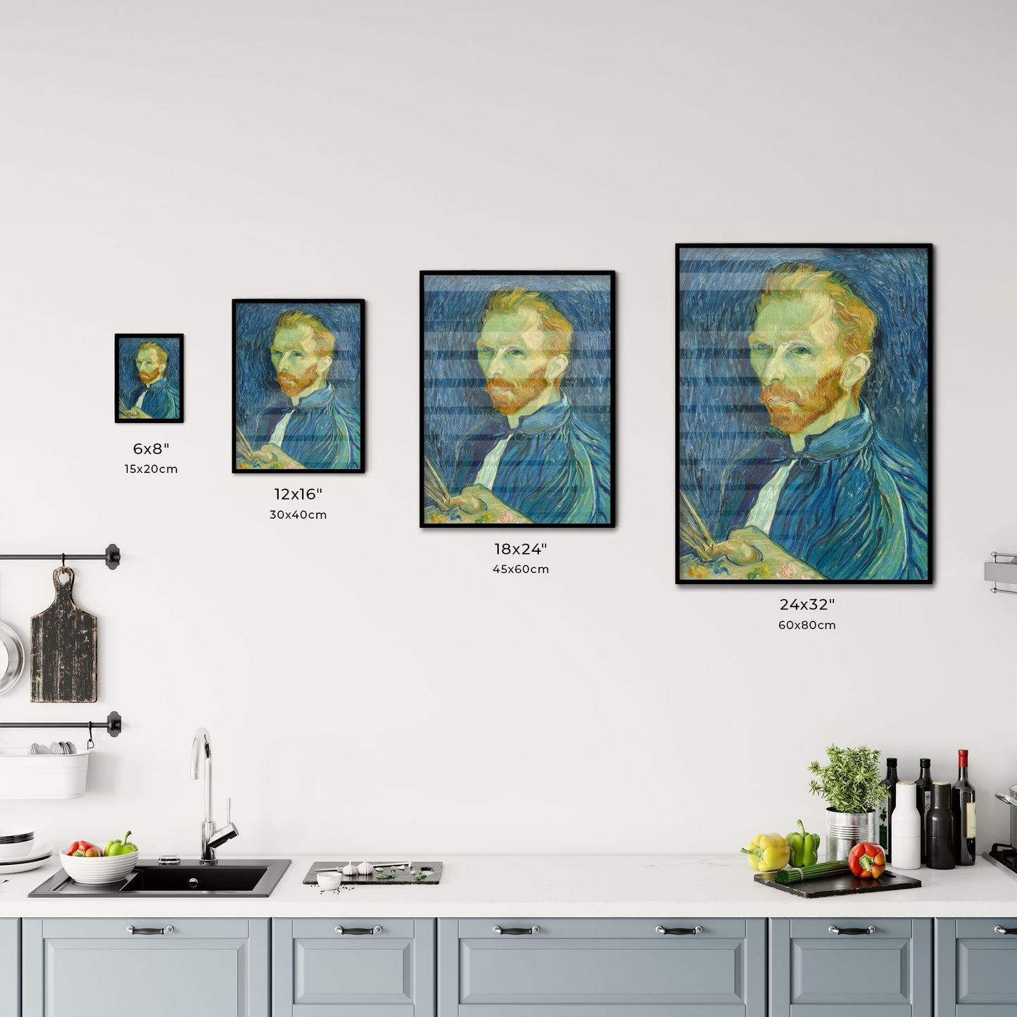 Self-Portrait – Vincent van Gogh Size Chart