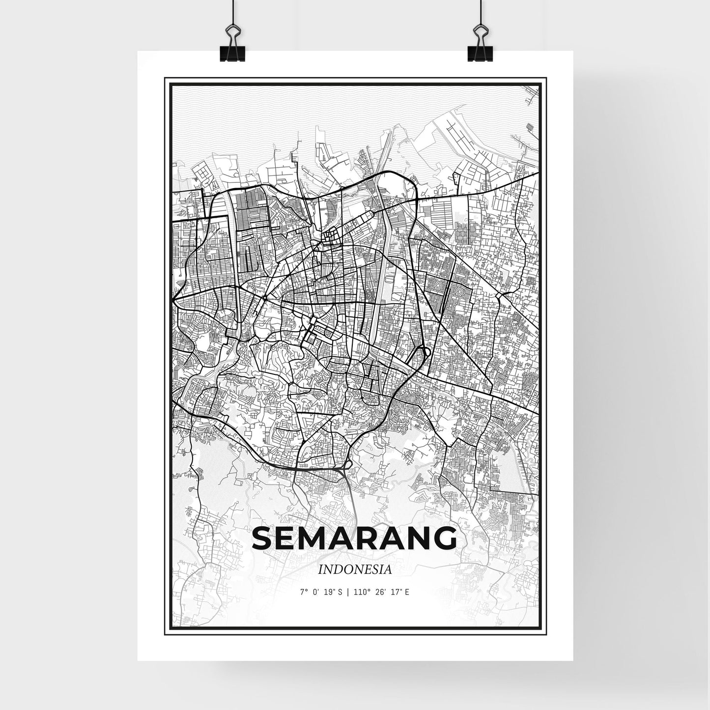 Semarang Indonesia - Premium City Map Poster