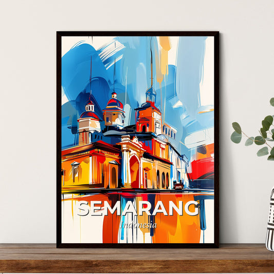 Vibrant Semarang, Indonesia - A Painting Of A Building