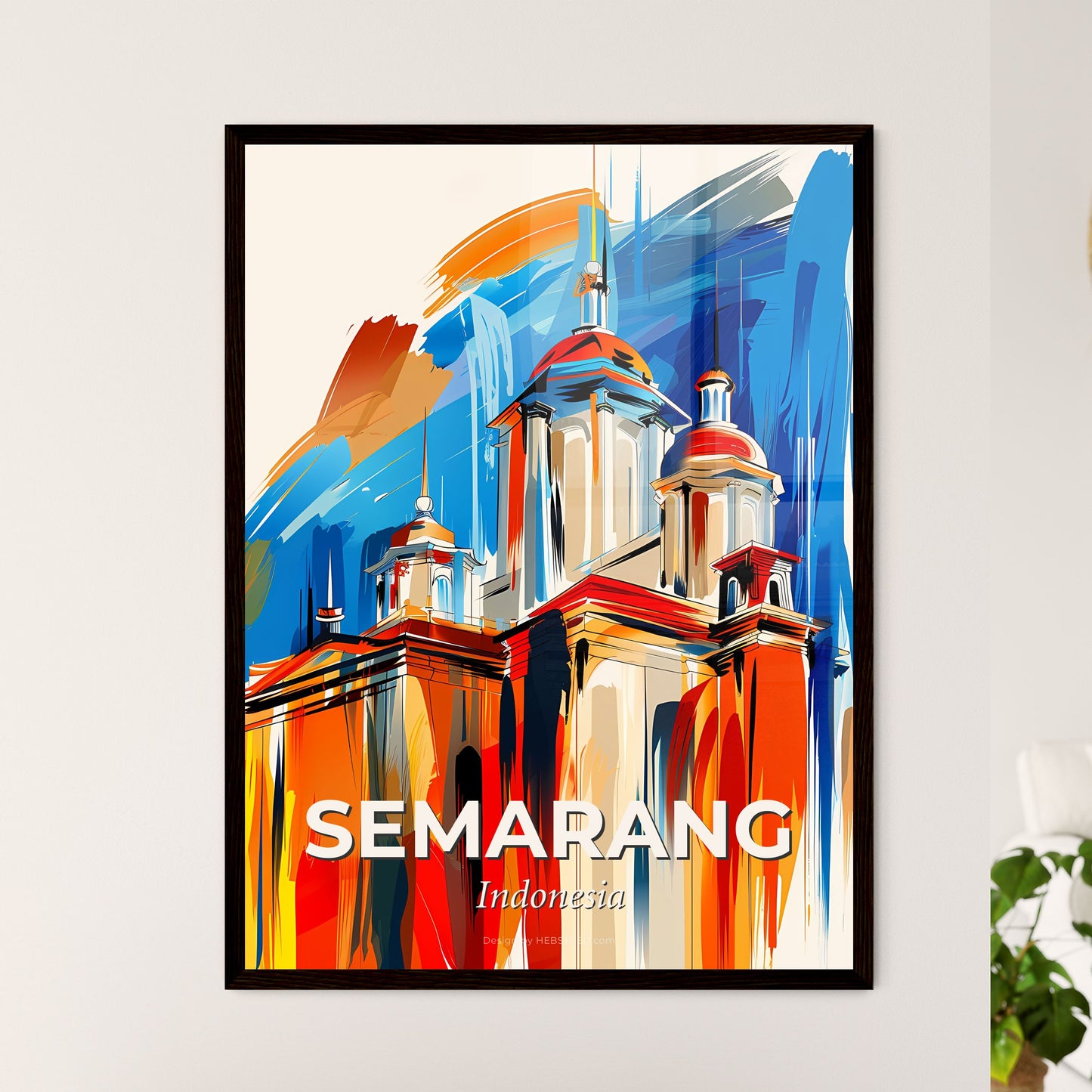 Vibrant Semarang, Indonesia - A Painting Of A Building