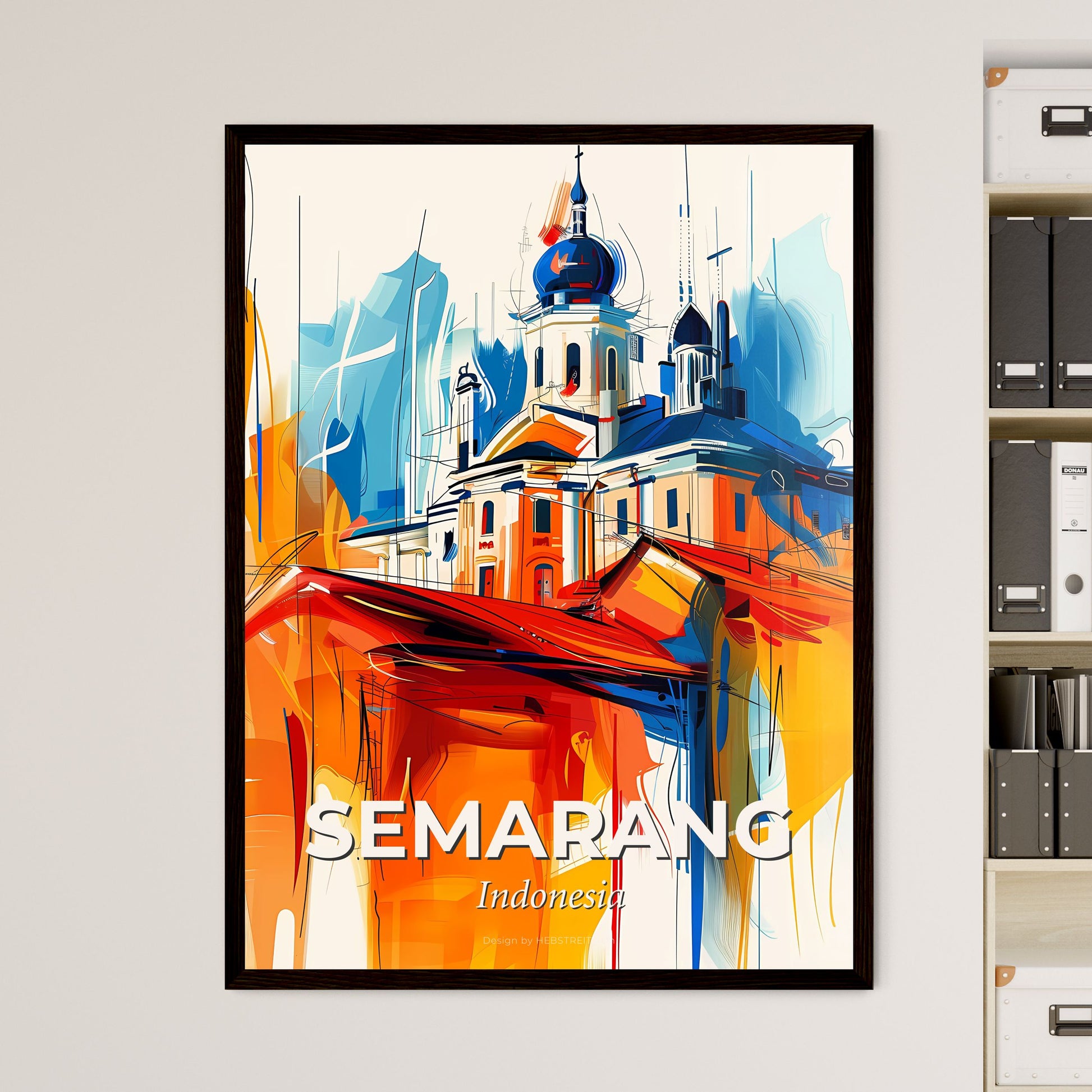 Vibrant Semarang, Indonesia - A Painting Of A Building