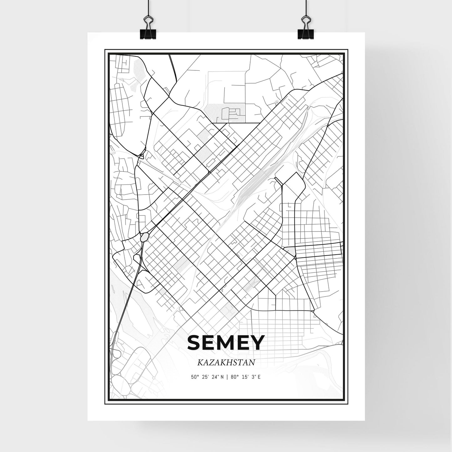 Semey Kazakhstan - Premium City Map Poster