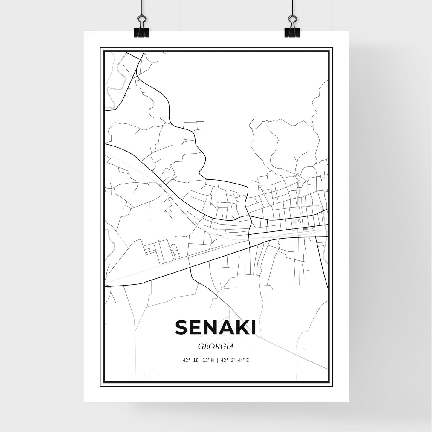 Senaki Georgia - Premium City Map Poster