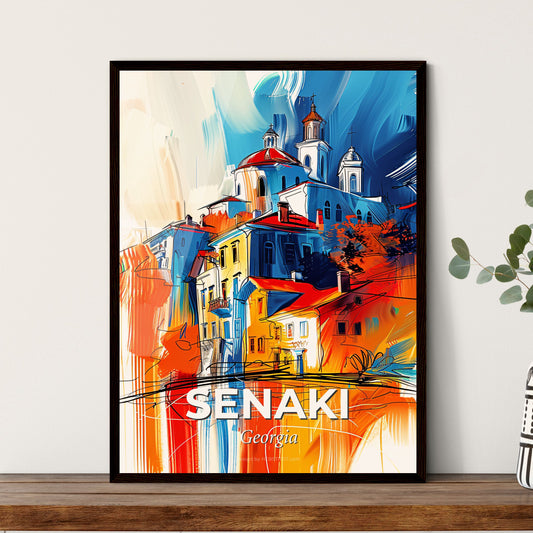 Vibrant Senaki, Georgia - A Painting Of A Building