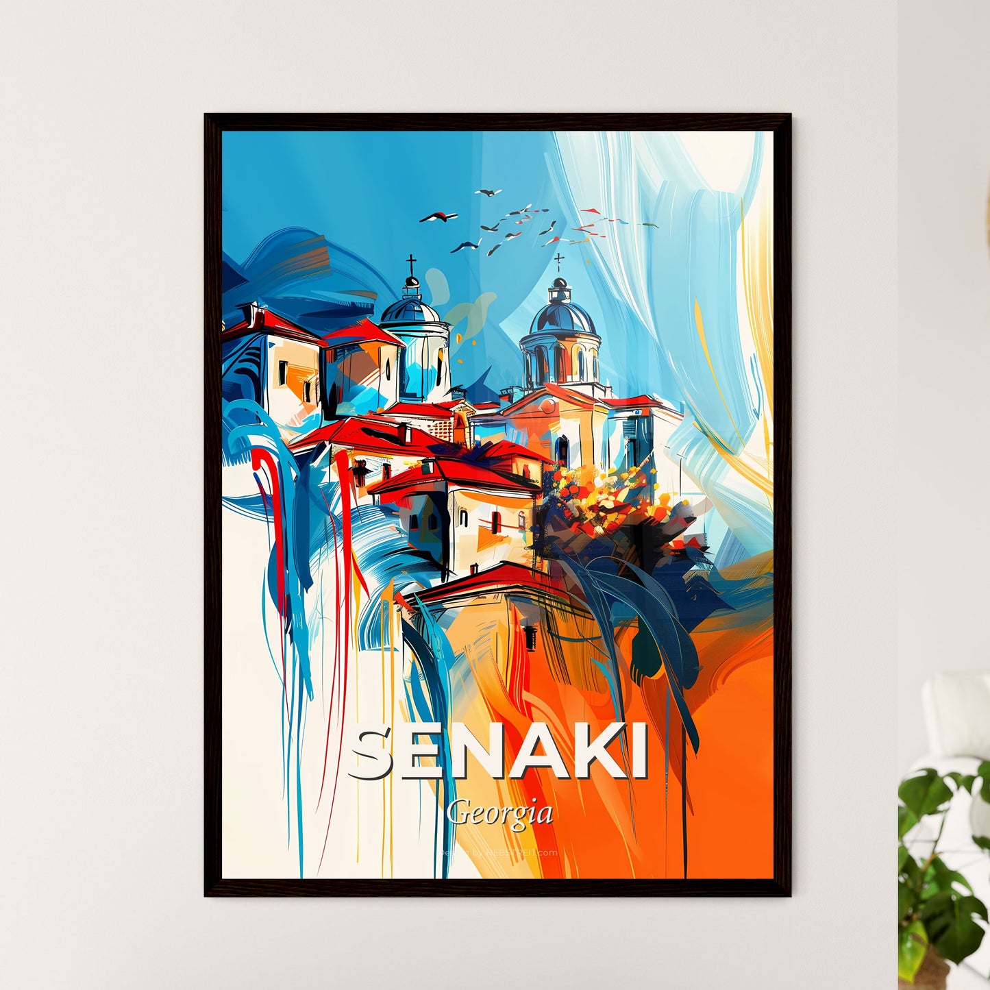 Vibrant Senaki, Georgia - A Painting Of A Building