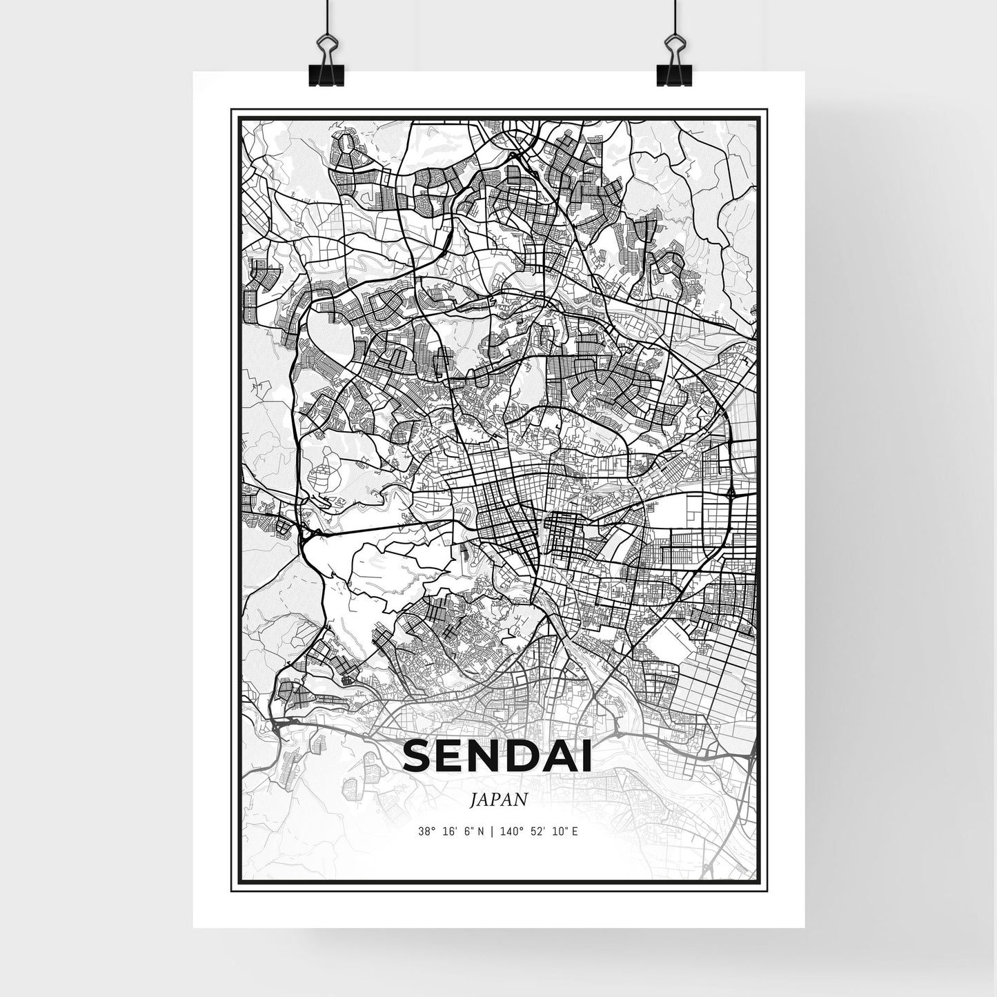 Sendai Japan - Premium City Map Poster