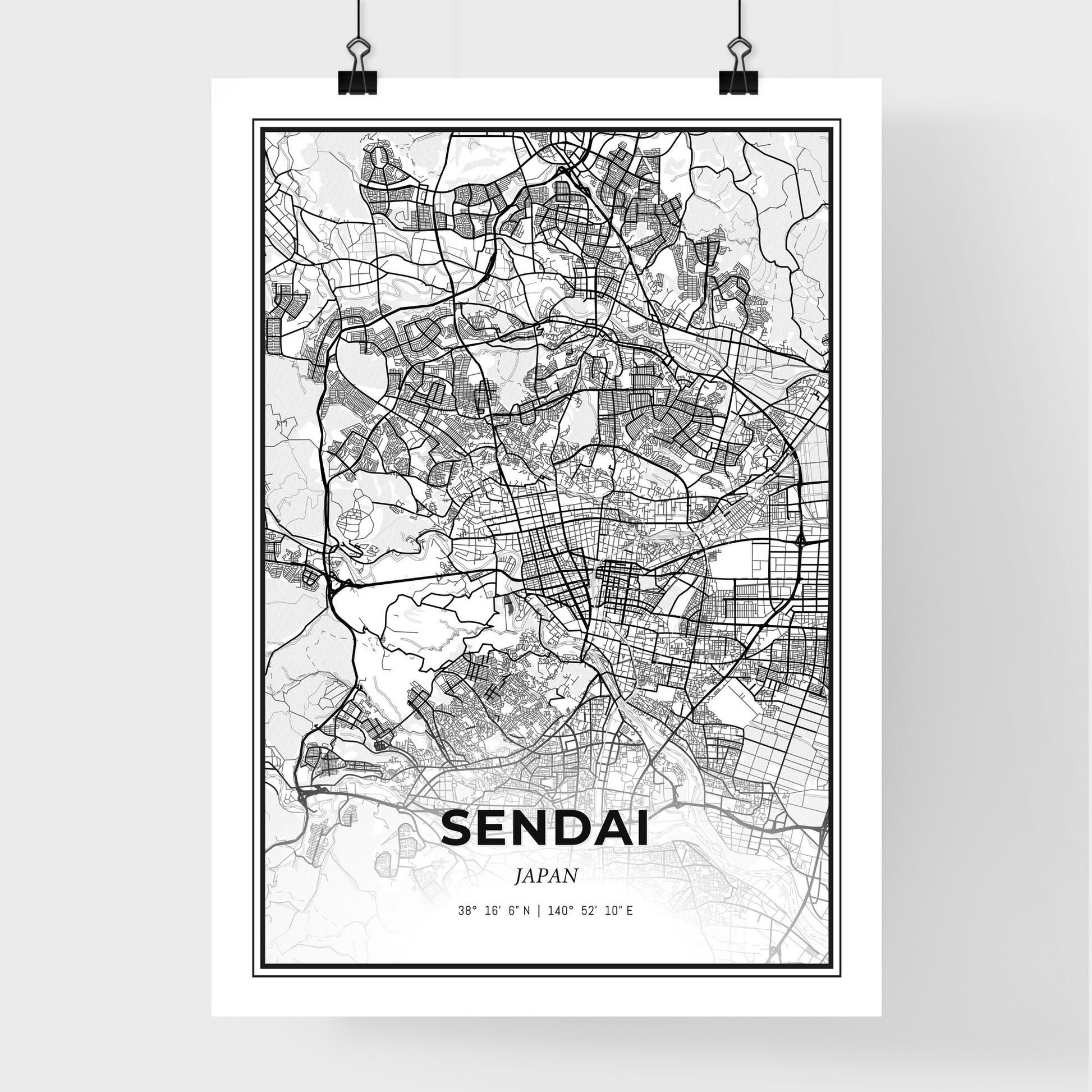 Sendai Japan - Premium City Map Poster