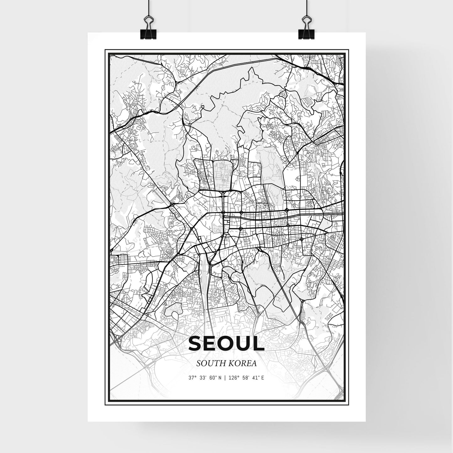 Seoul South Korea - Premium City Map Poster