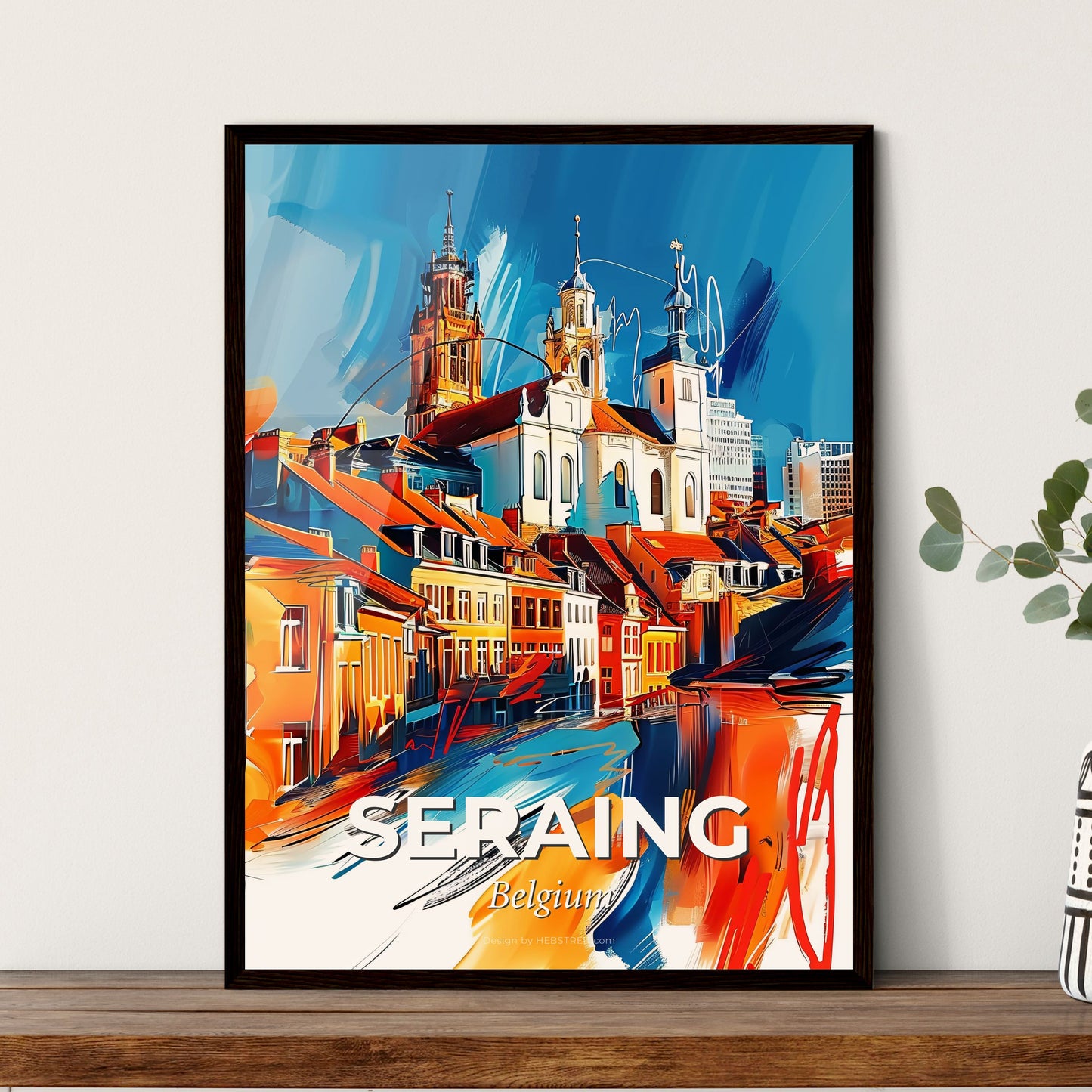 Vibrant Seraing, Belgium - A Colorful Cityscape With Buildings And Towers