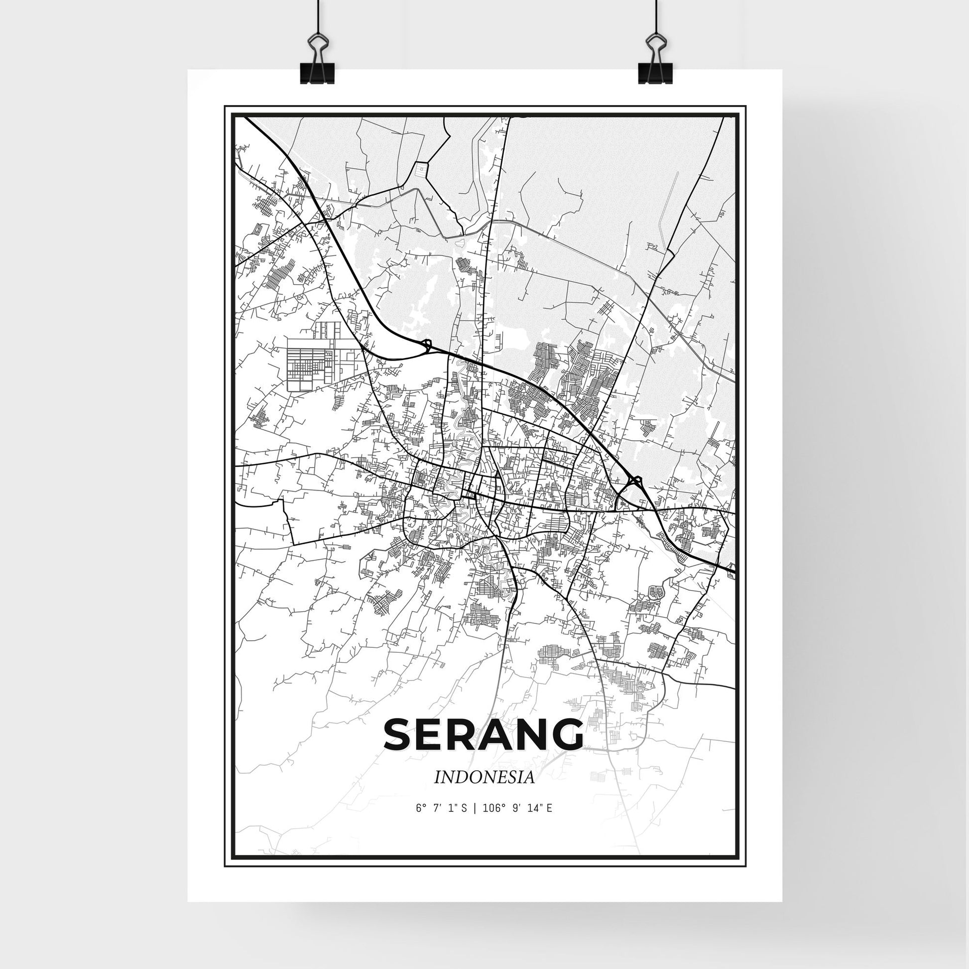 Serang Indonesia - Premium City Map Poster