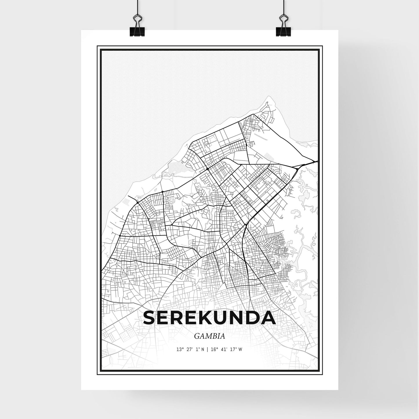 Serekunda Gambia - Premium City Map Poster