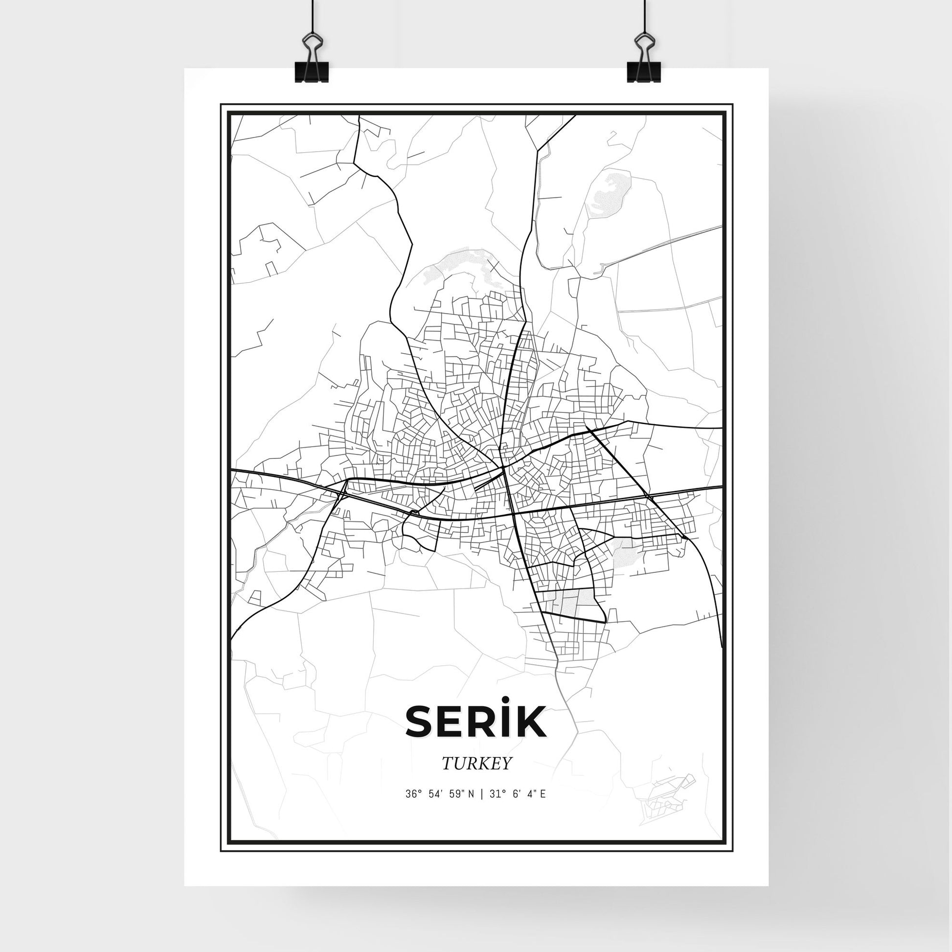 Serik Turkey - Premium City Map Poster