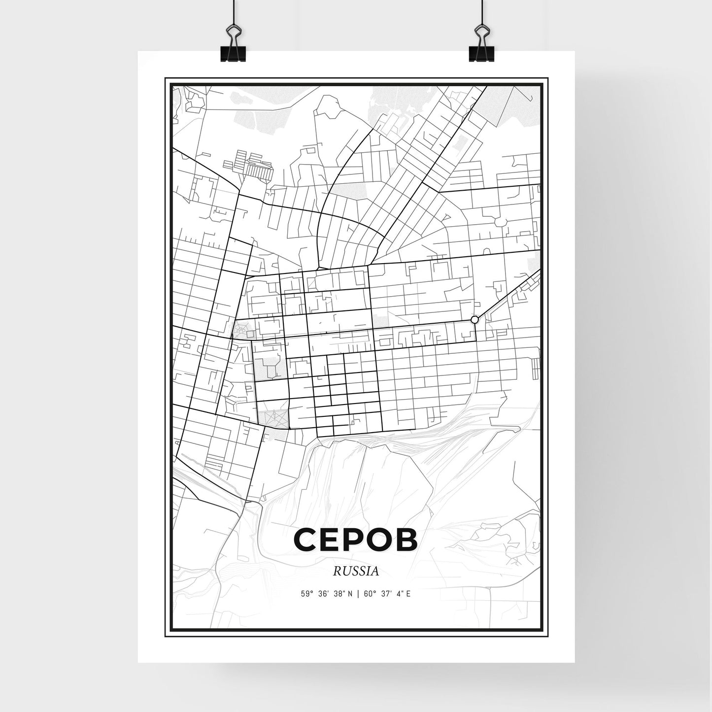 Serov Russia - Premium City Map Poster