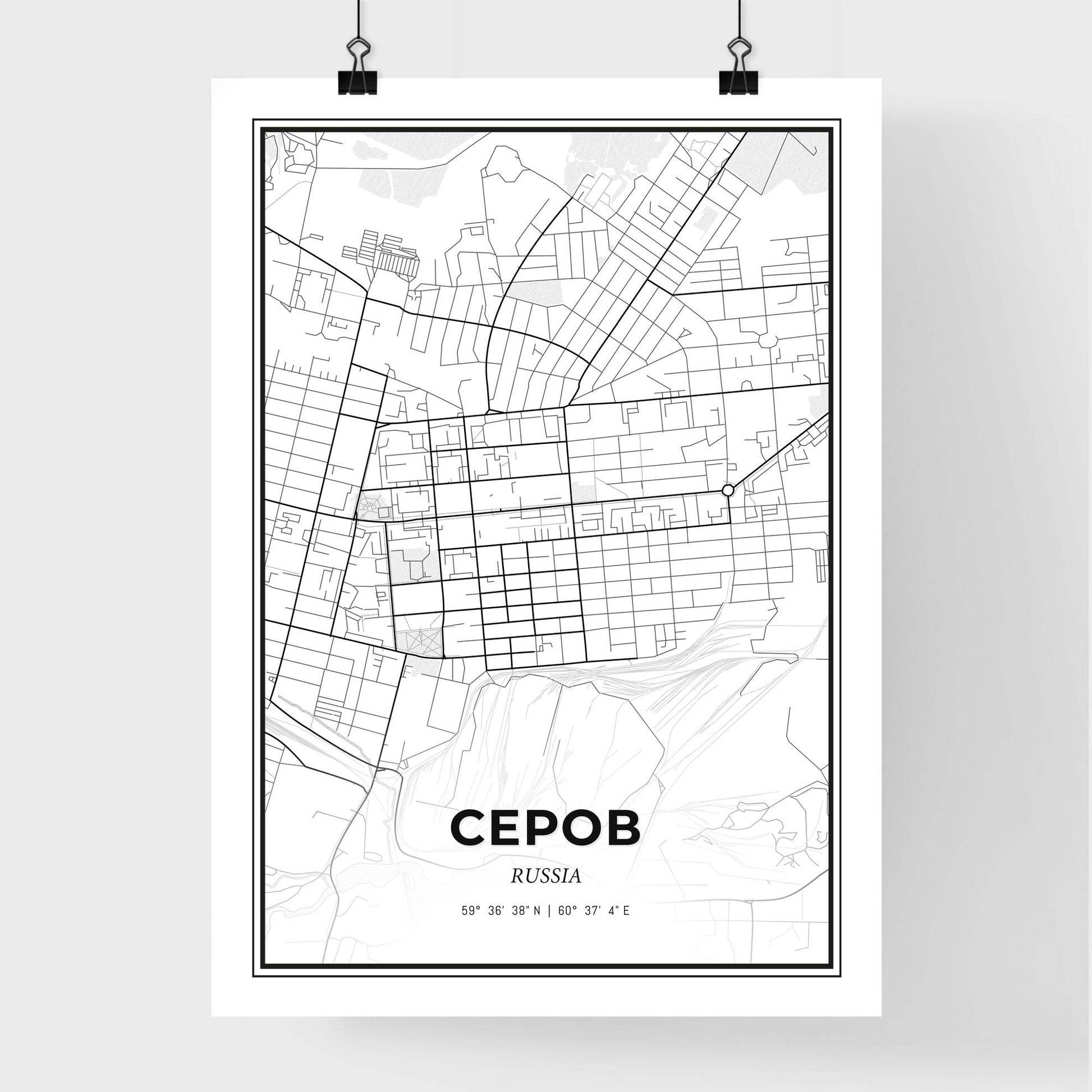 Serov Russia - Premium City Map Poster