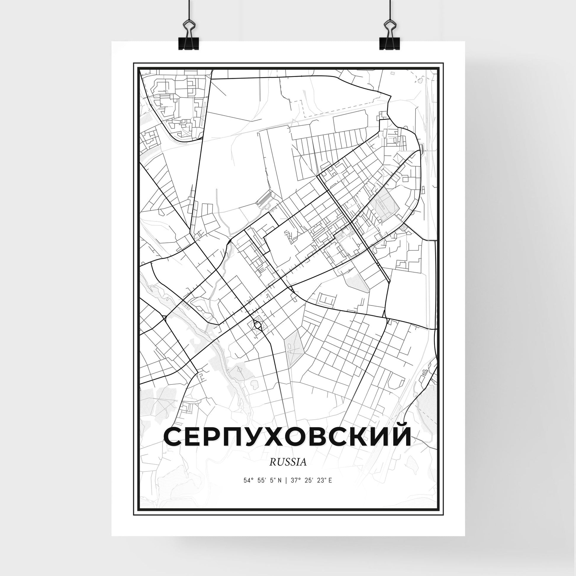 Serpukhov Russia - Premium City Map Poster