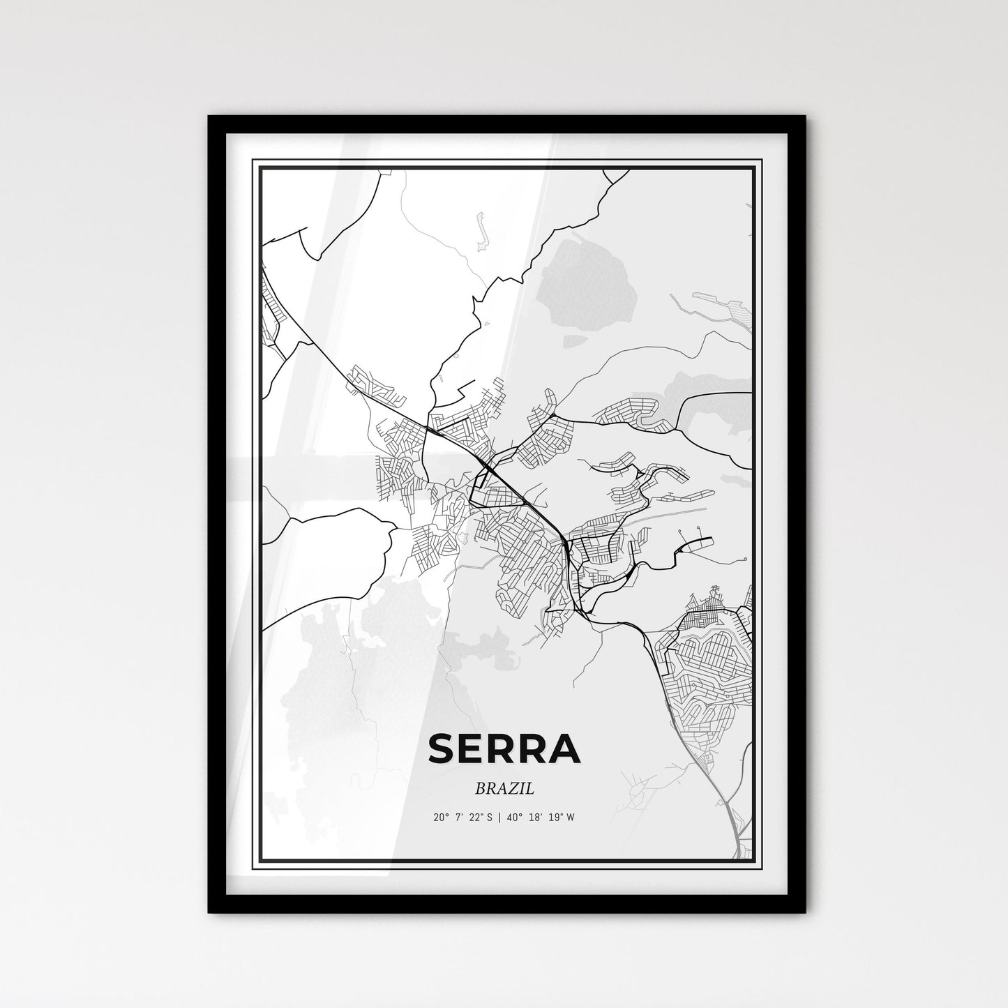 Serra Brazil - Scandinavian Style City Map for Modern Home Decor