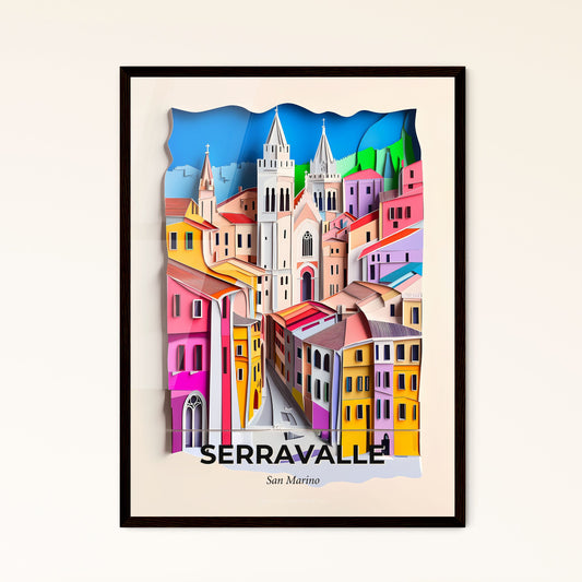 Vivid Serravalle, San Marino - a city with a clock tower