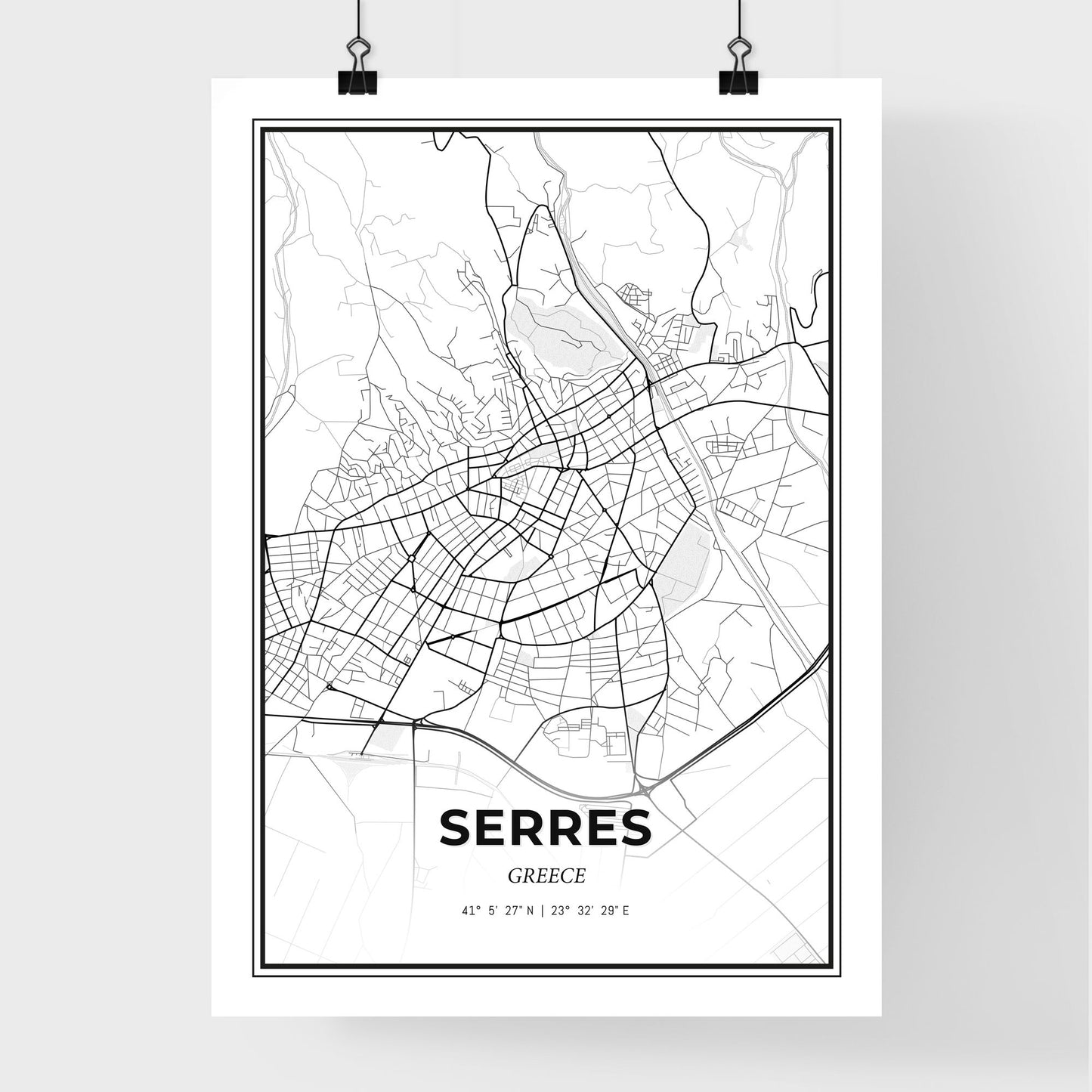 Serres Greece - Premium City Map Poster