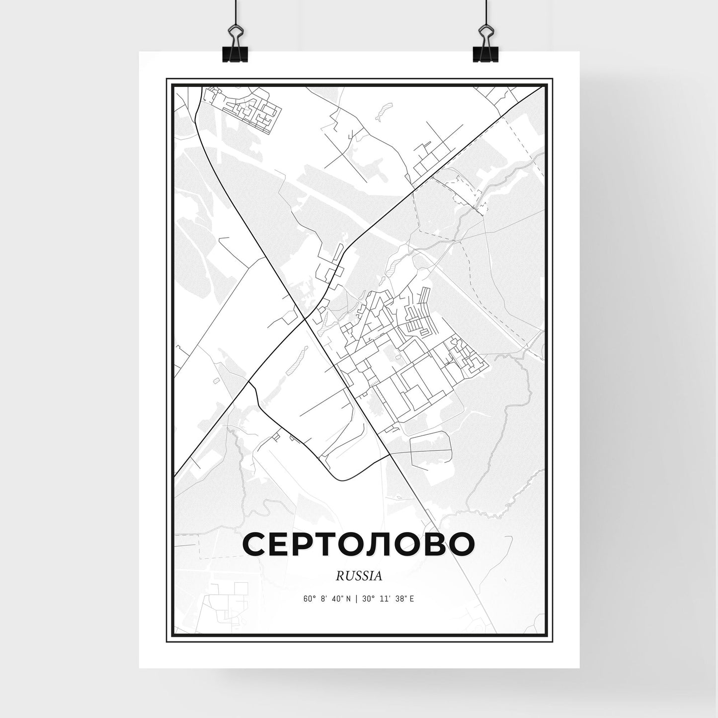 Sertolovo Russia - Premium City Map Poster