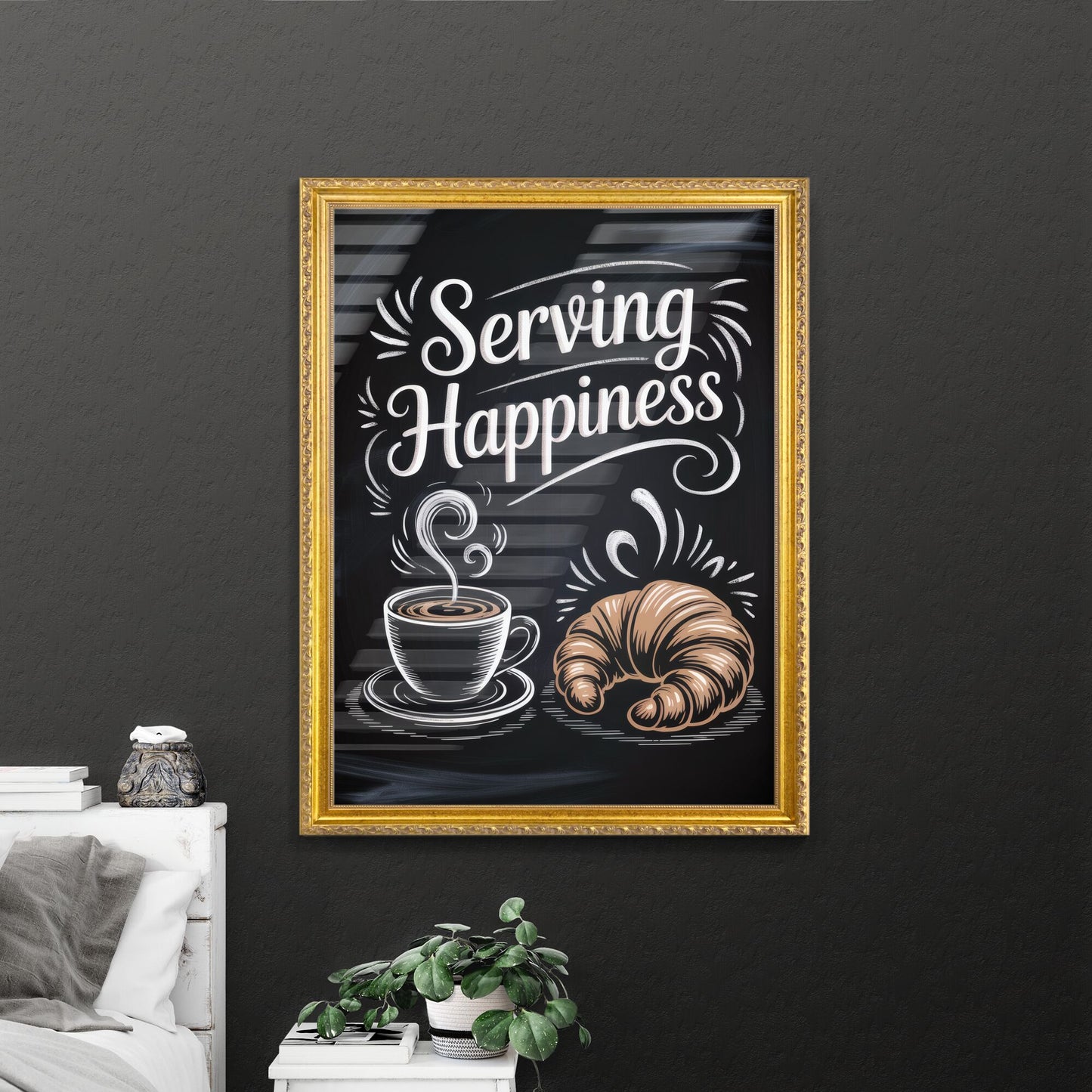 Serving Happiness: A Cozy Coffee and Croissant Experience Awaiting You.