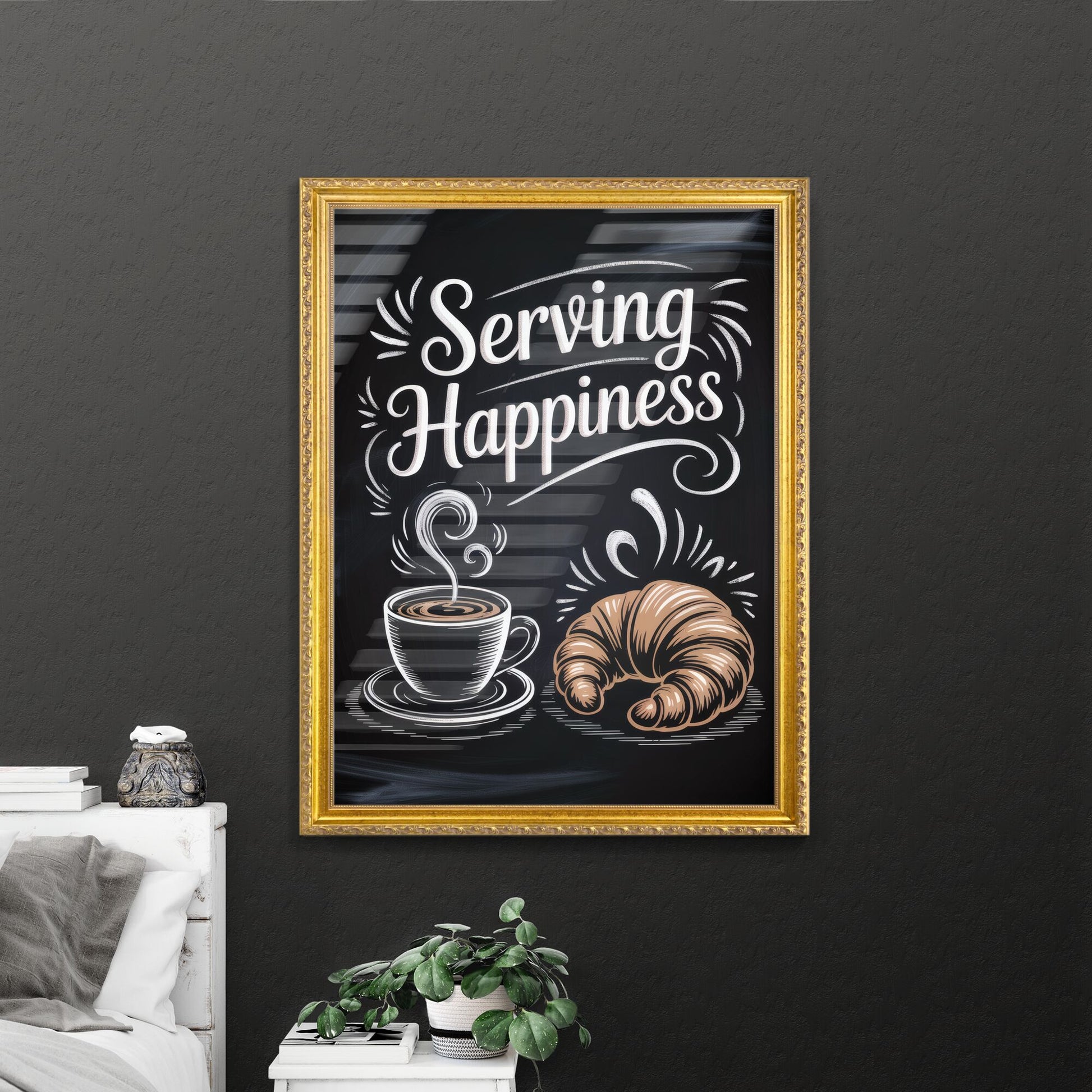 Serving Happiness: A Cozy Coffee and Croissant Experience Awaiting You.