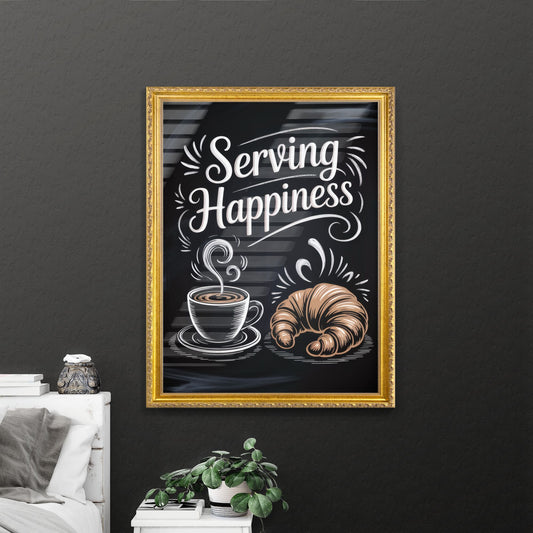 Serving Happiness: A Cozy Coffee and Croissant Experience Awaiting You.