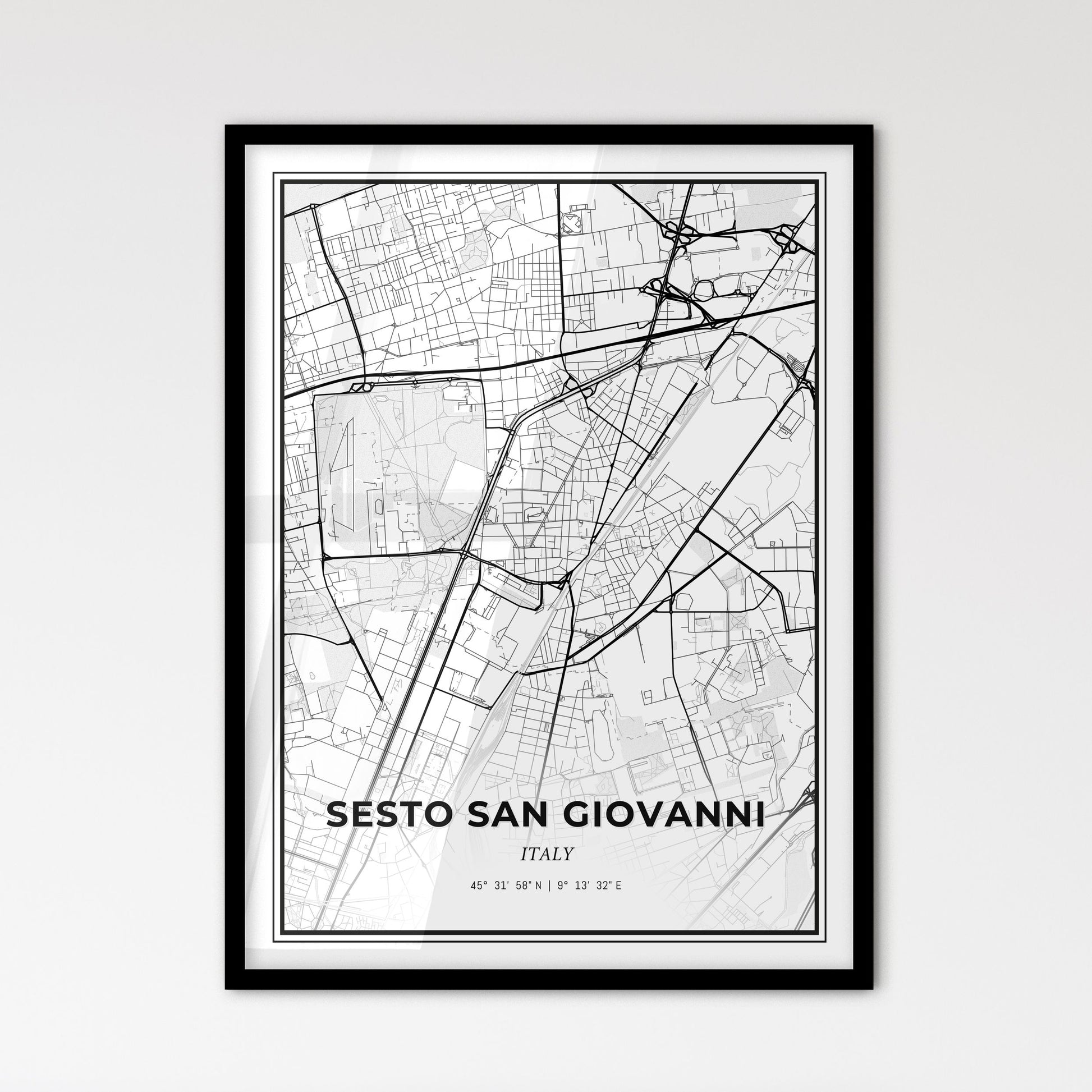 Sesto San Giovanni Italy - Scandinavian Style City Map for Modern Home Decor