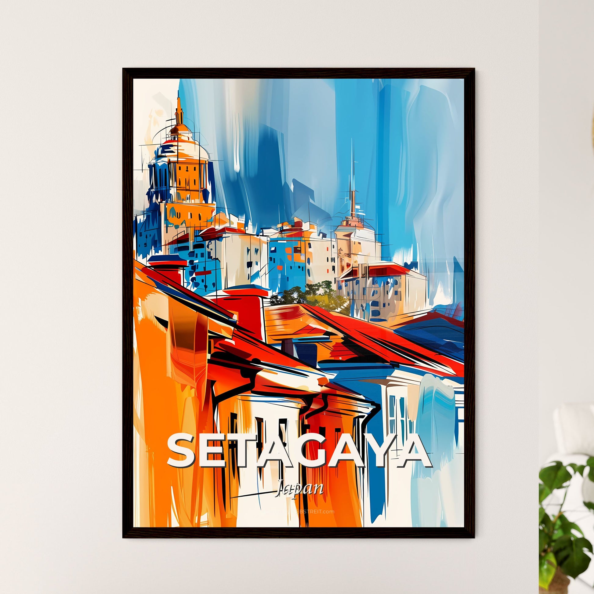 Vibrant Setagaya, Japan - A Painting Of A City