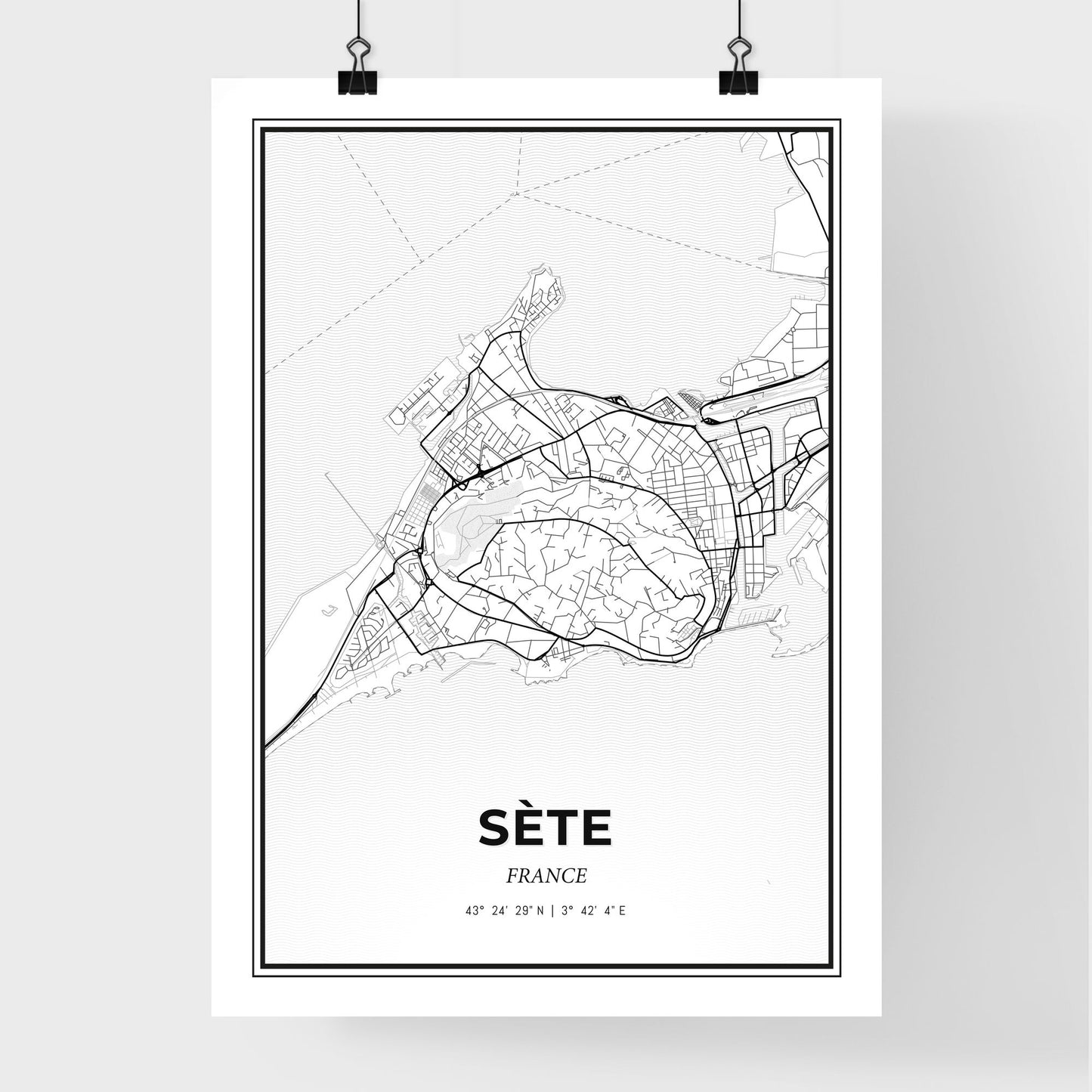 Sète France - Premium City Map Poster