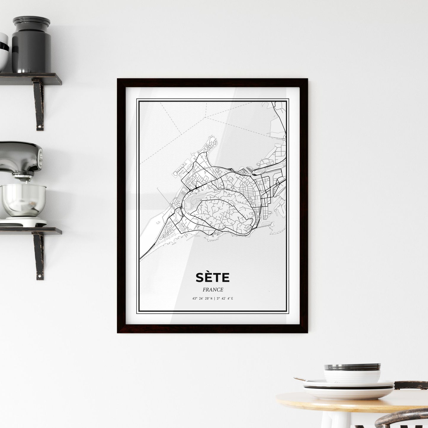 Sète France - Minimal City Map