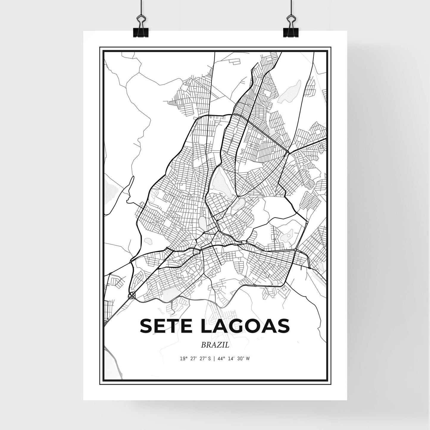 Sete Lagoas Brazil - Premium City Map Poster