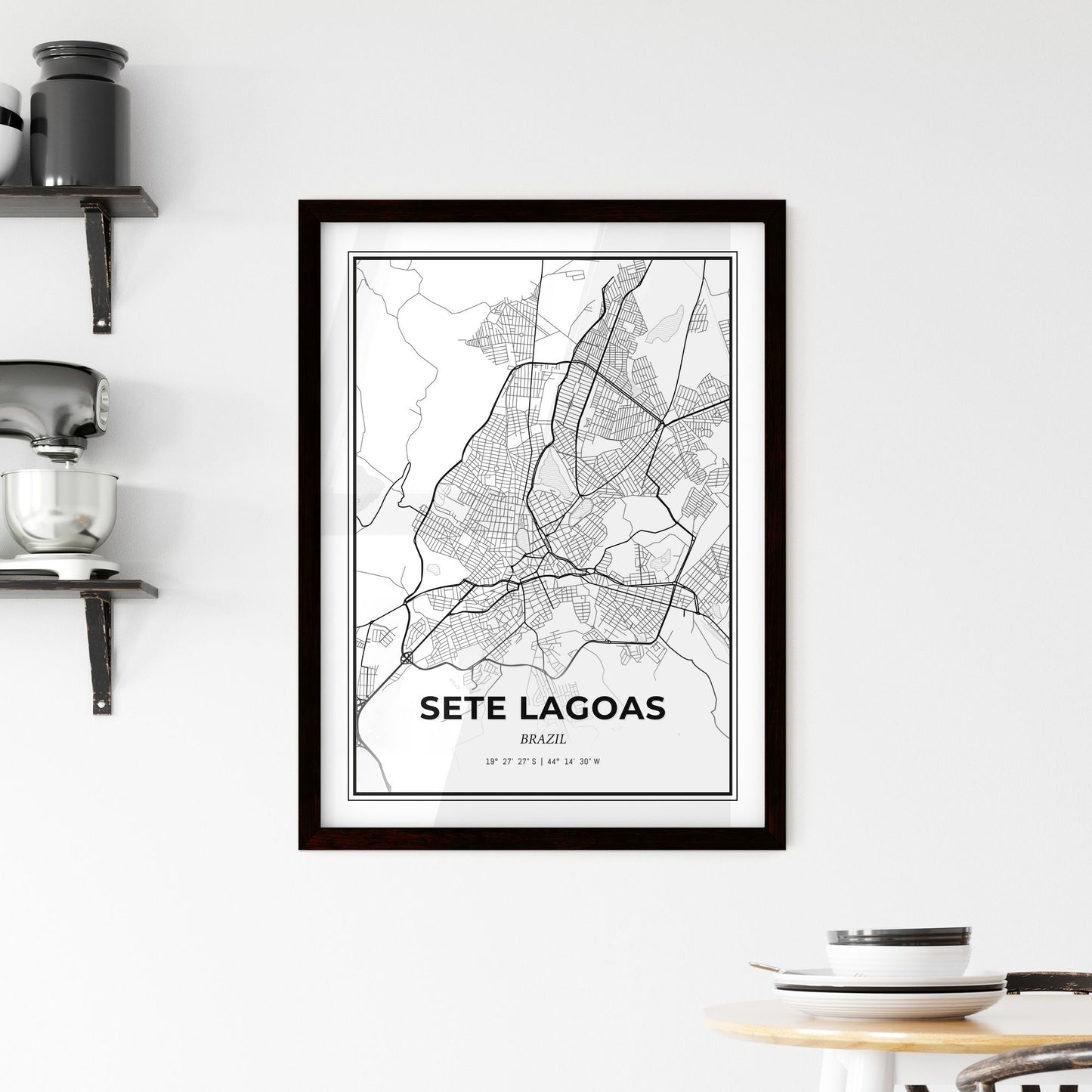 Sete Lagoas Brazil - Minimal City Map