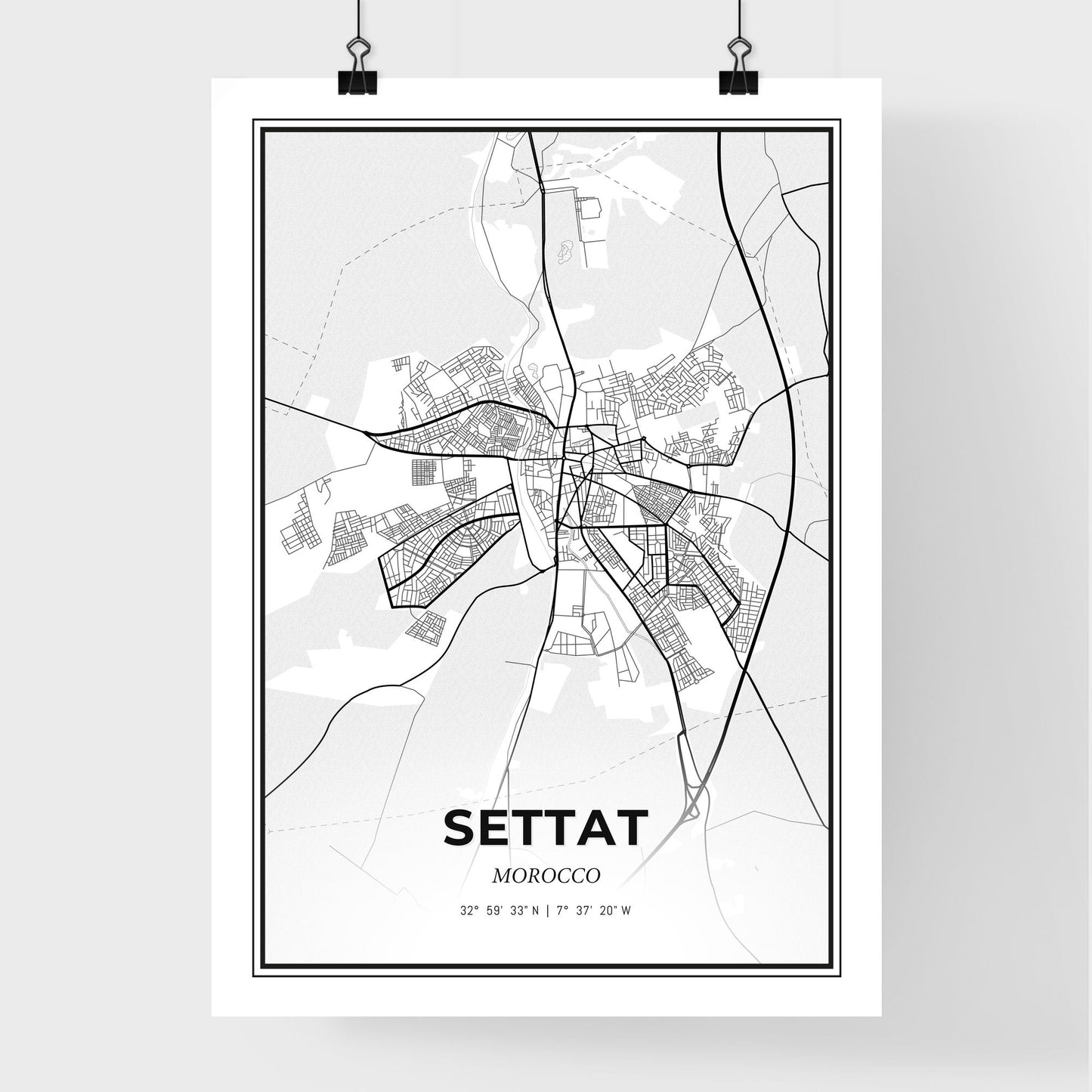 Settat Morocco - Premium City Map Poster