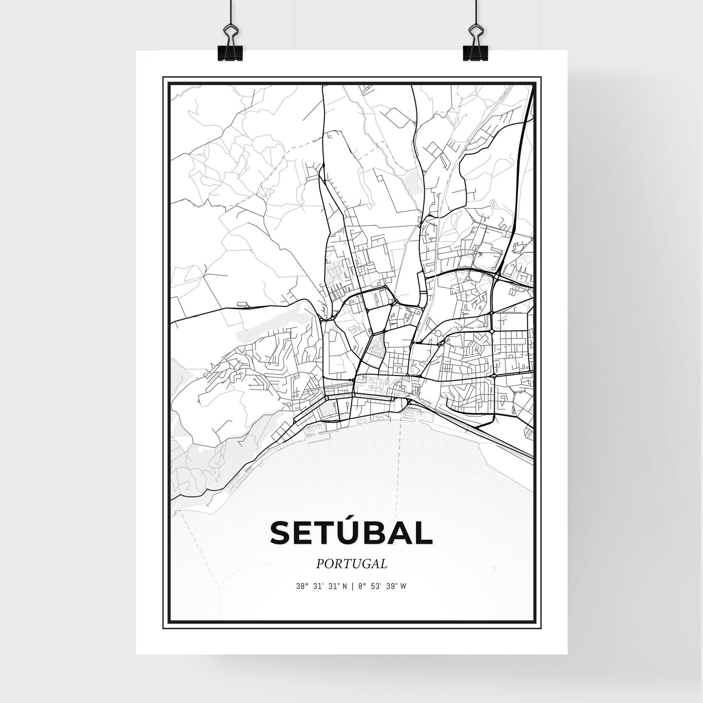 Setúbal Portugal - Premium City Map Poster