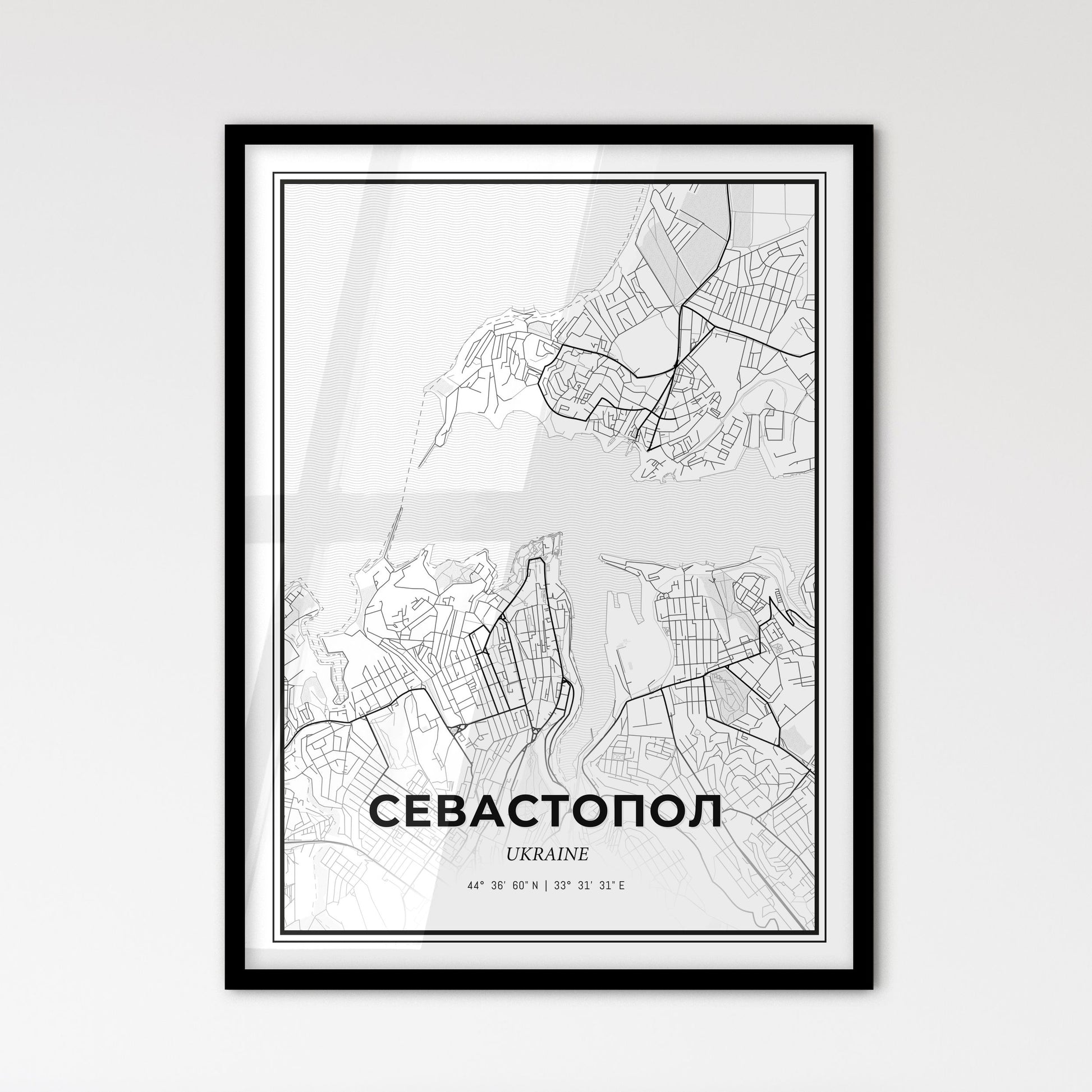 Sevastopol Ukraine - Scandinavian Style City Map for Modern Home Decor