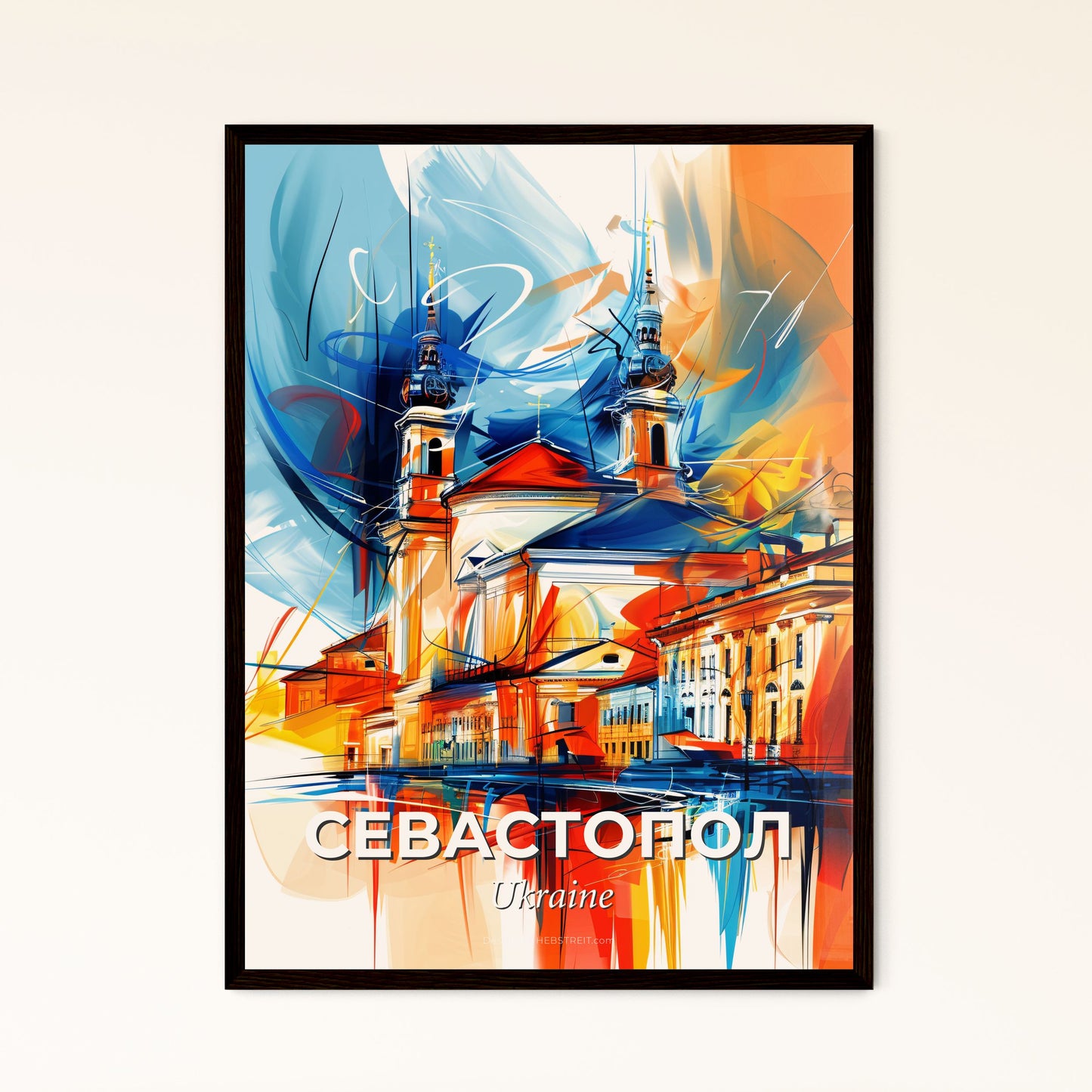 Vibrant Севастопол, Ukraine - A Painting Of A Building