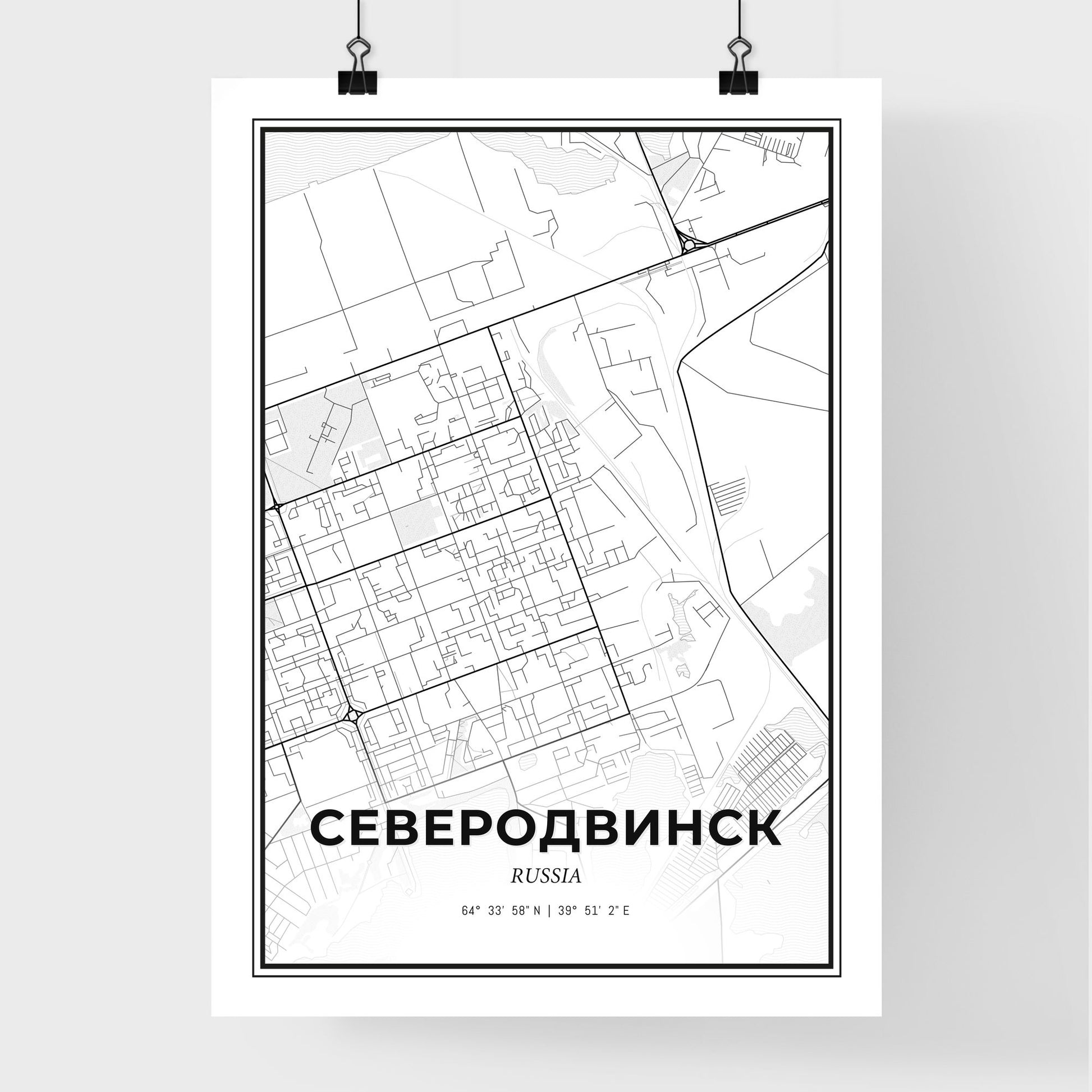 Severodvinsk Russia - Premium City Map Poster