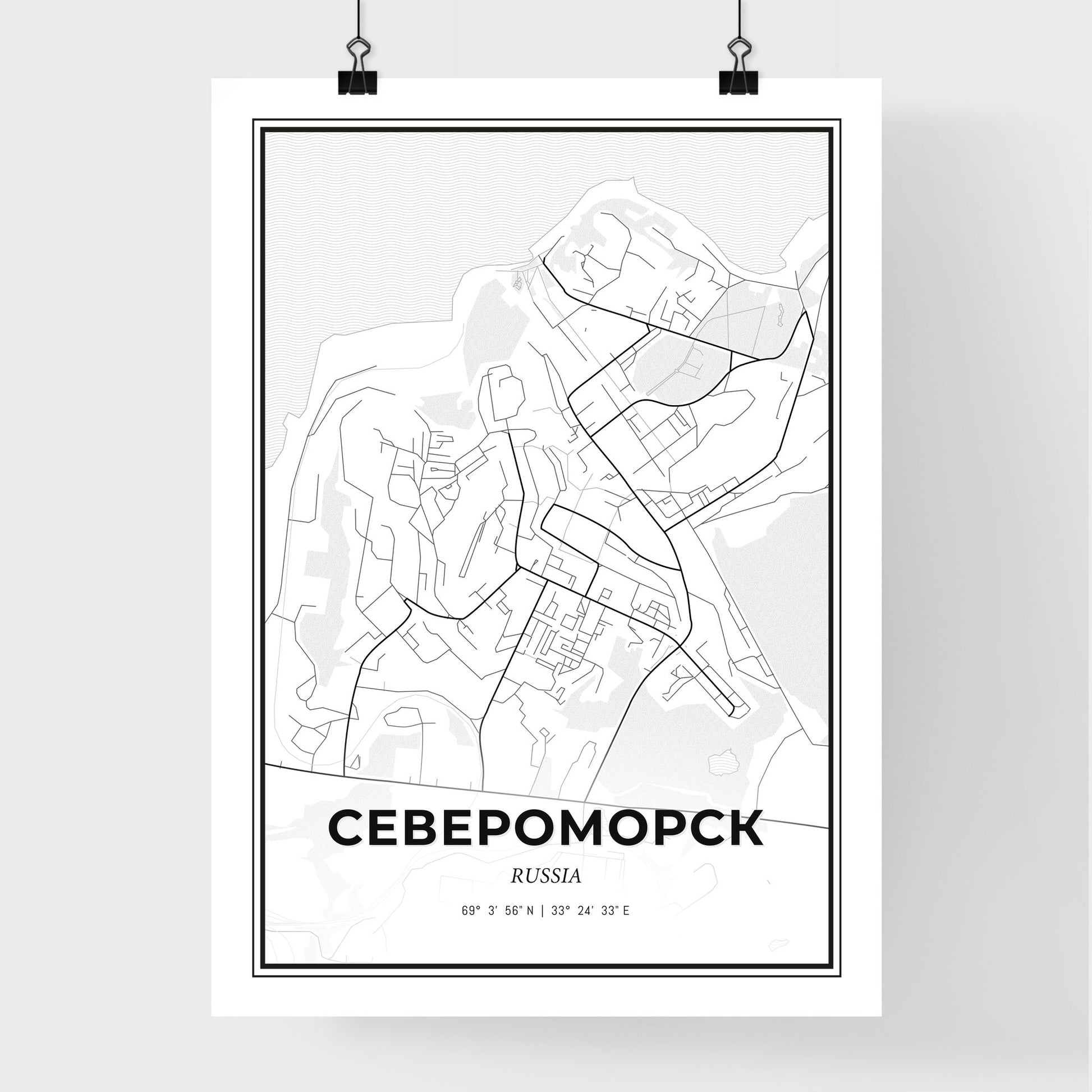 Severomorsk Russia - Premium City Map Poster