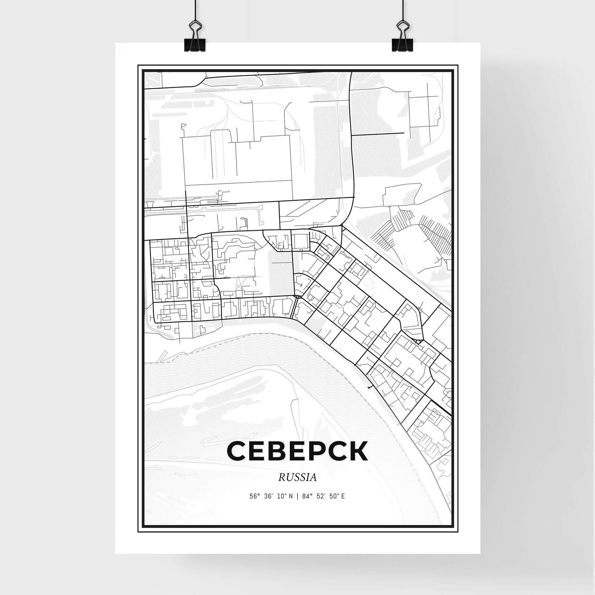 Seversk Russia - Premium City Map Poster