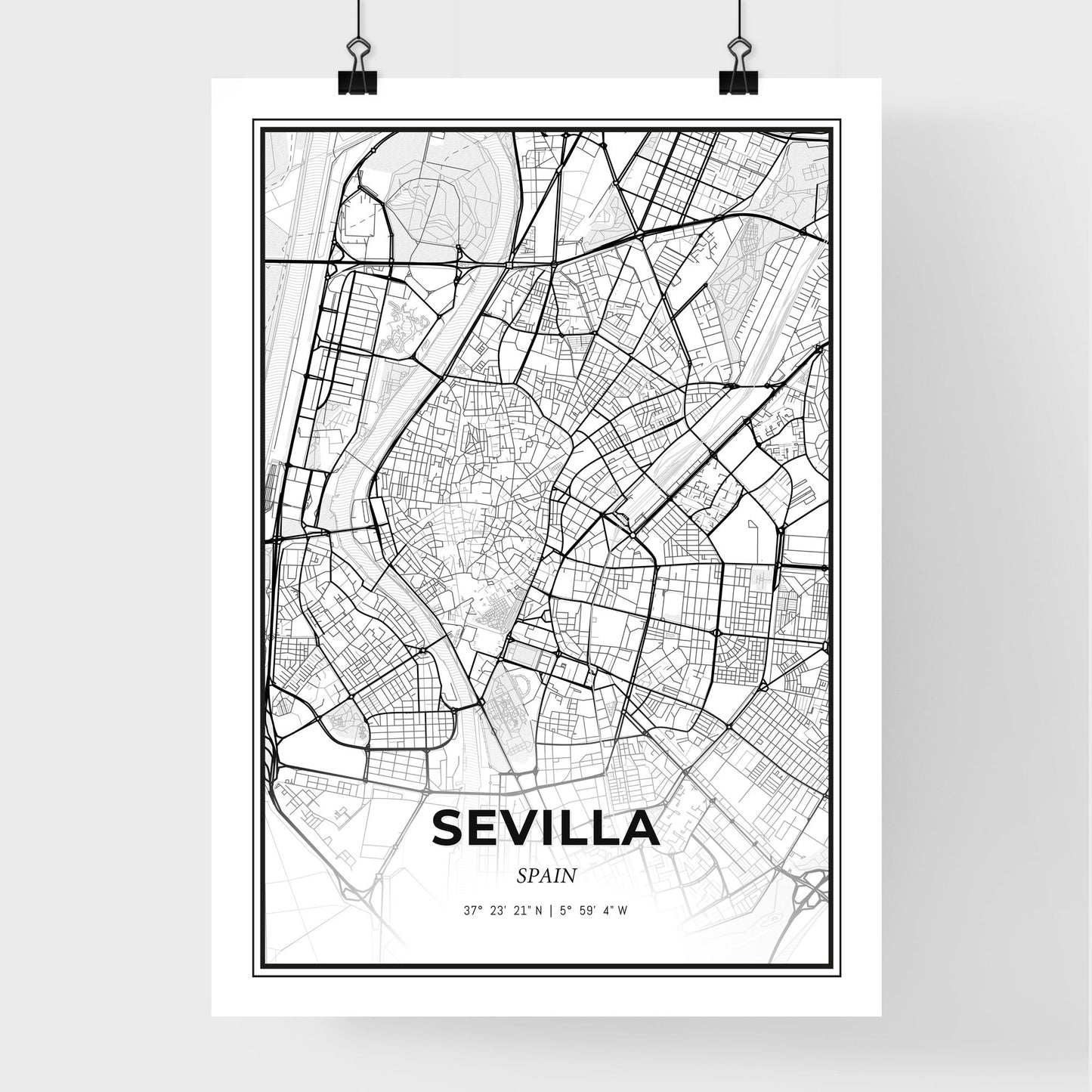 Sevilla Spain - Premium City Map Poster