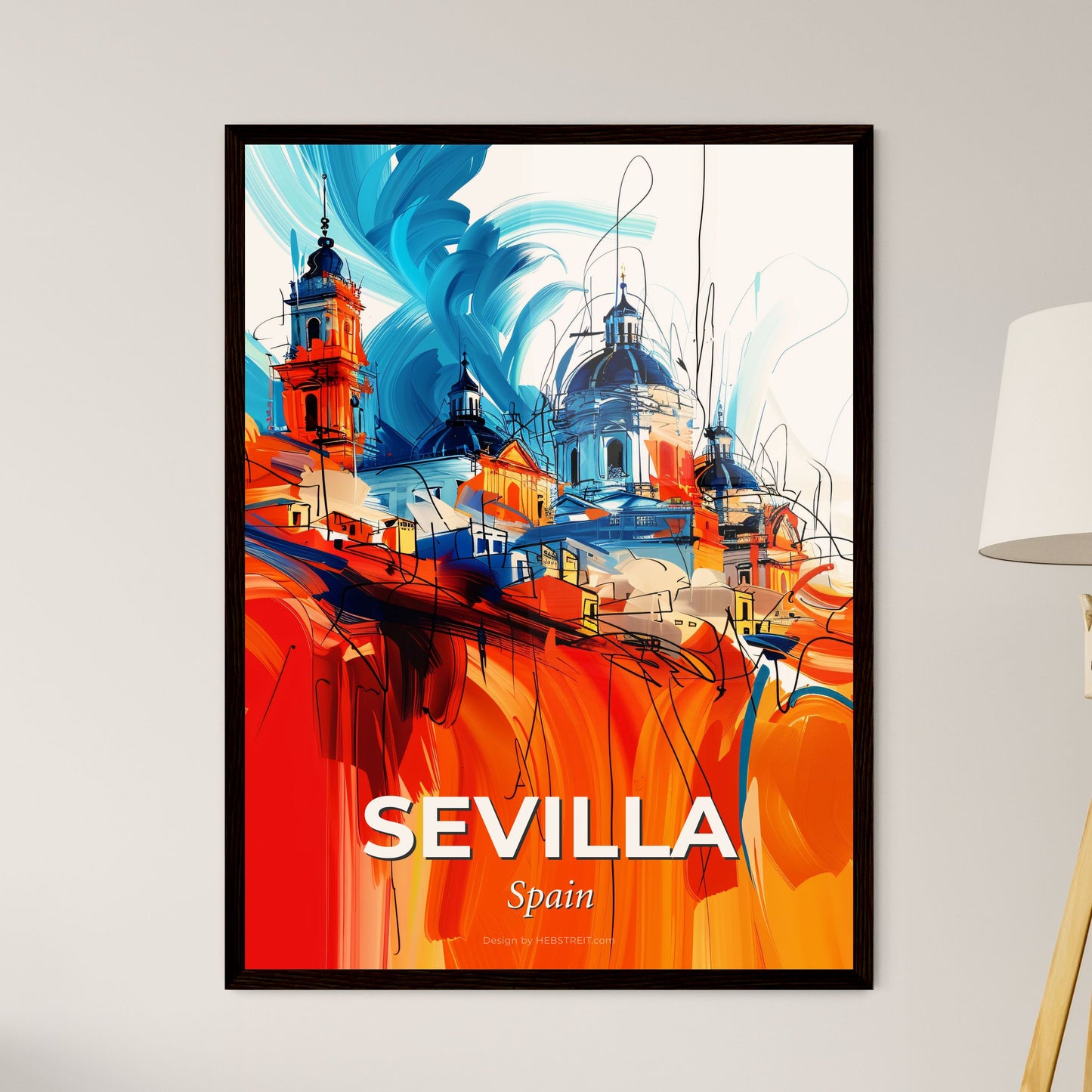 Vibrant Sevilla, Spain - A Painting Of A Building With Towers