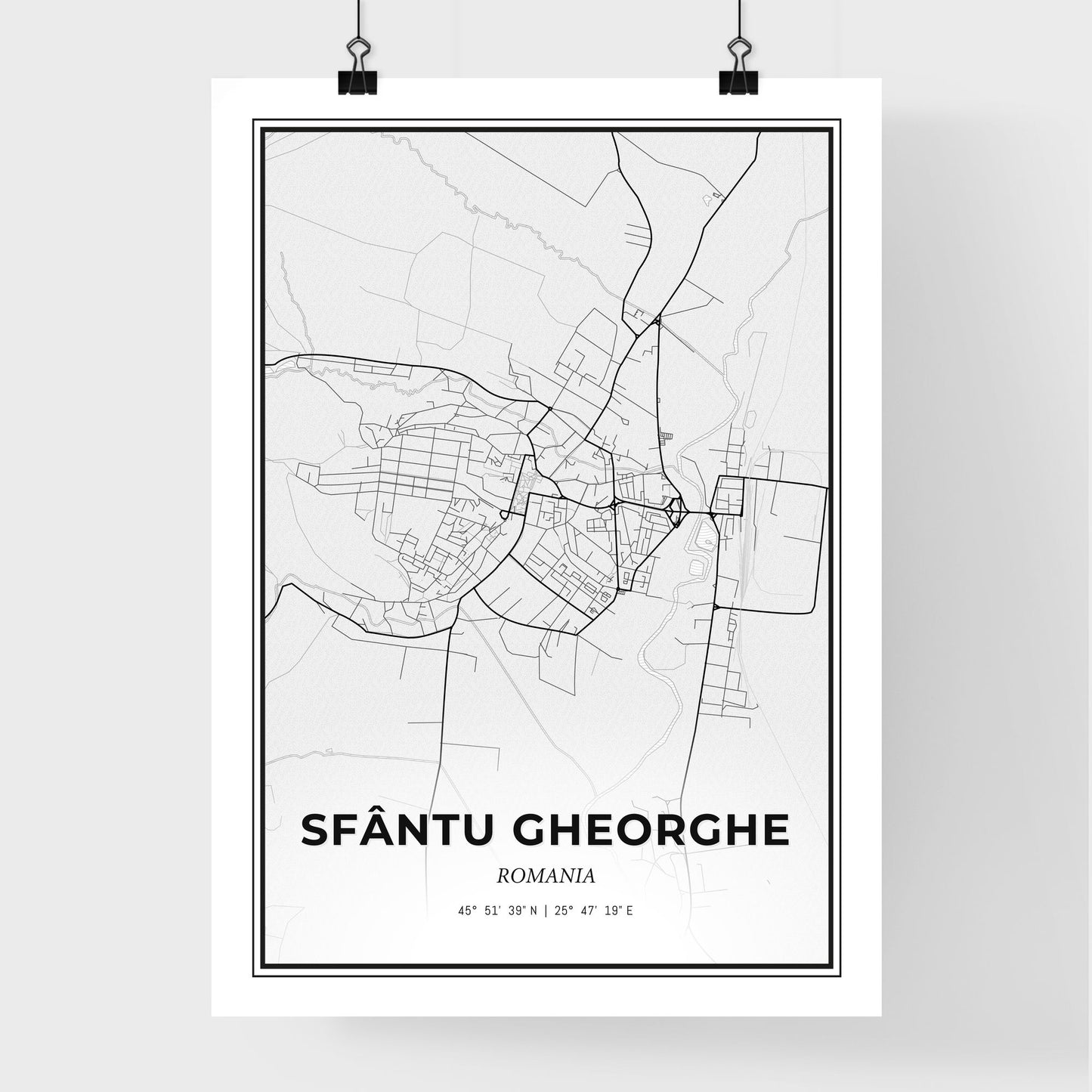 Sfântu Gheorghe Romania - Premium City Map Poster