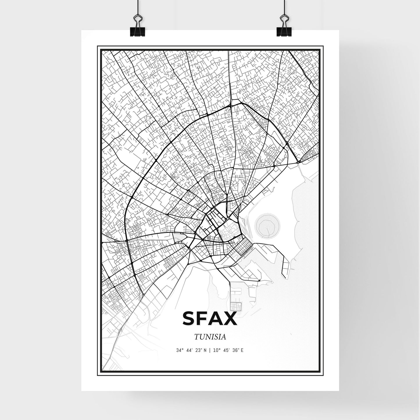 Sfax Tunisia - Premium City Map Poster